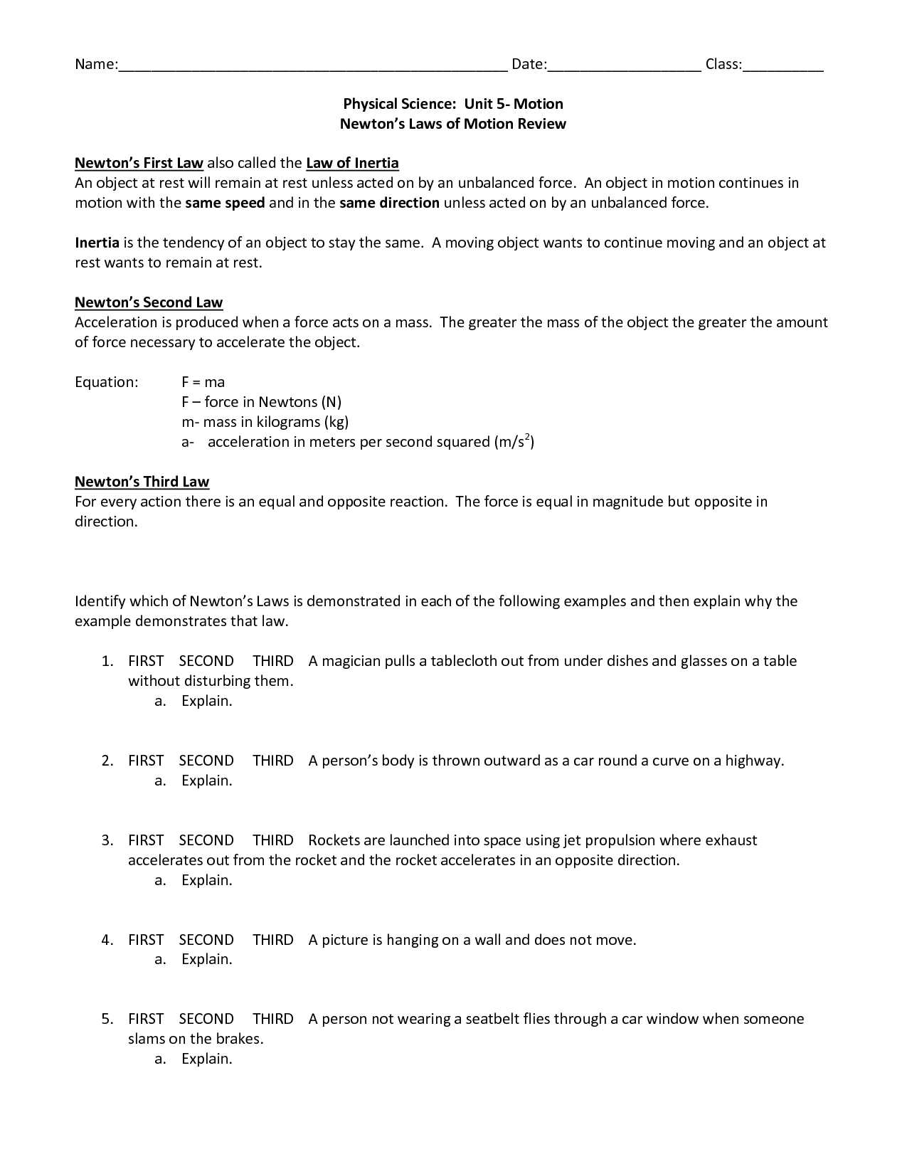 Physical Science Worksheet Conservation Of Energy 2 Answer Key Along with Physical Science Worksheets Answers the Best Worksheets Image