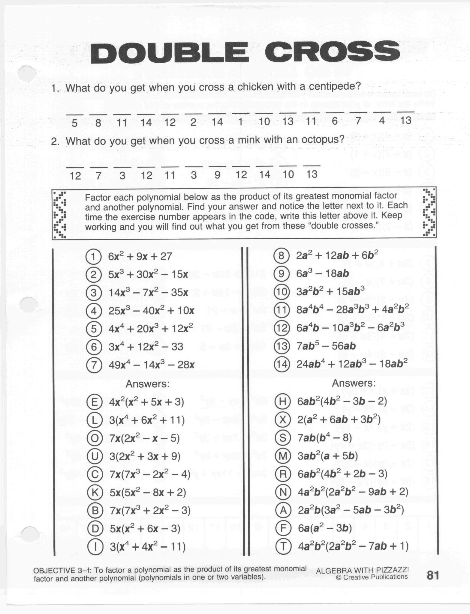 Pre Algebra Worksheets with Answer Key and Did You Hear About Math Worksheet Inequalities Fresh Pizzazz Math