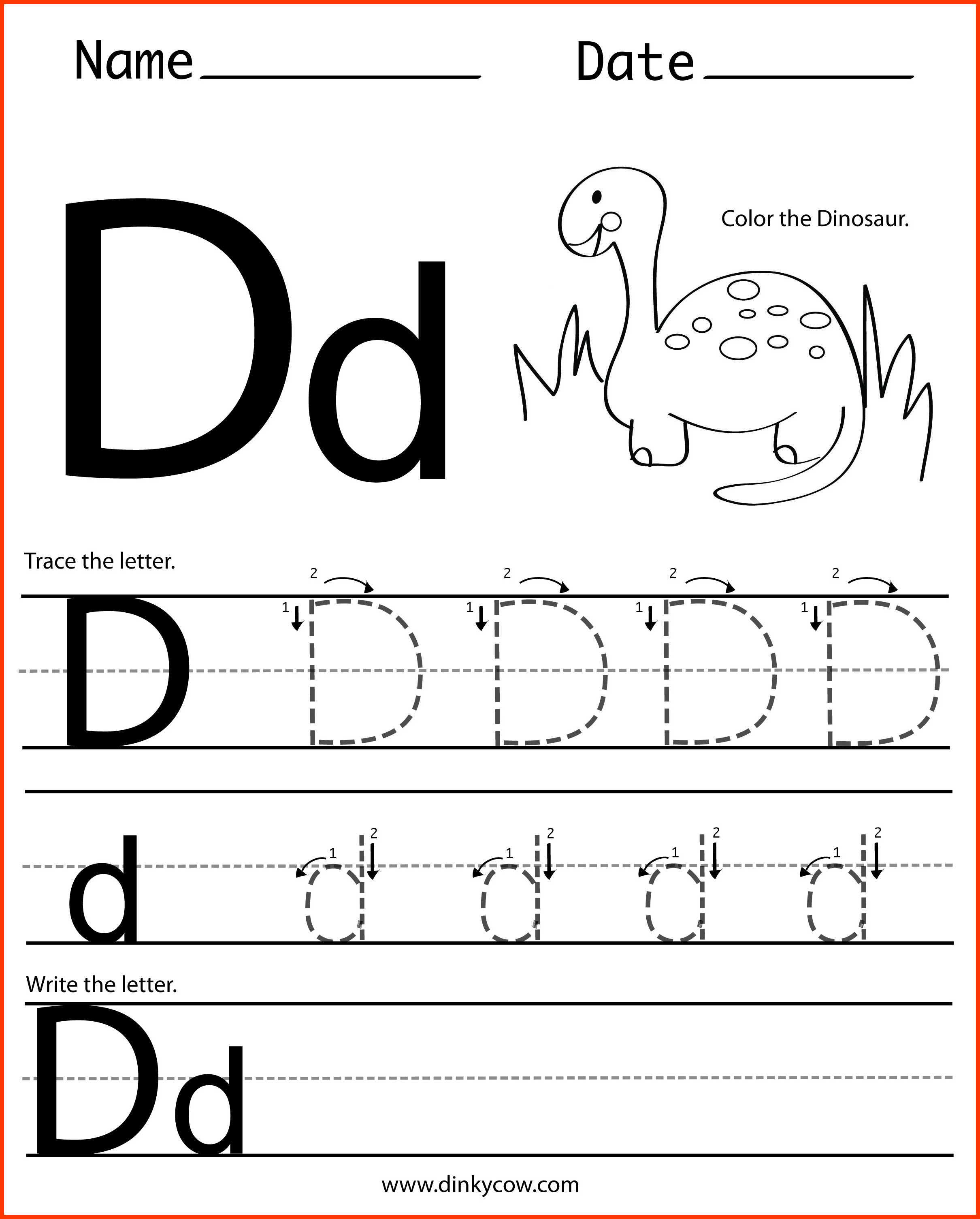 Preschool Writing Worksheets Free Printable Also Free Letter D Worksheets Writing Free Worksheet Daily
