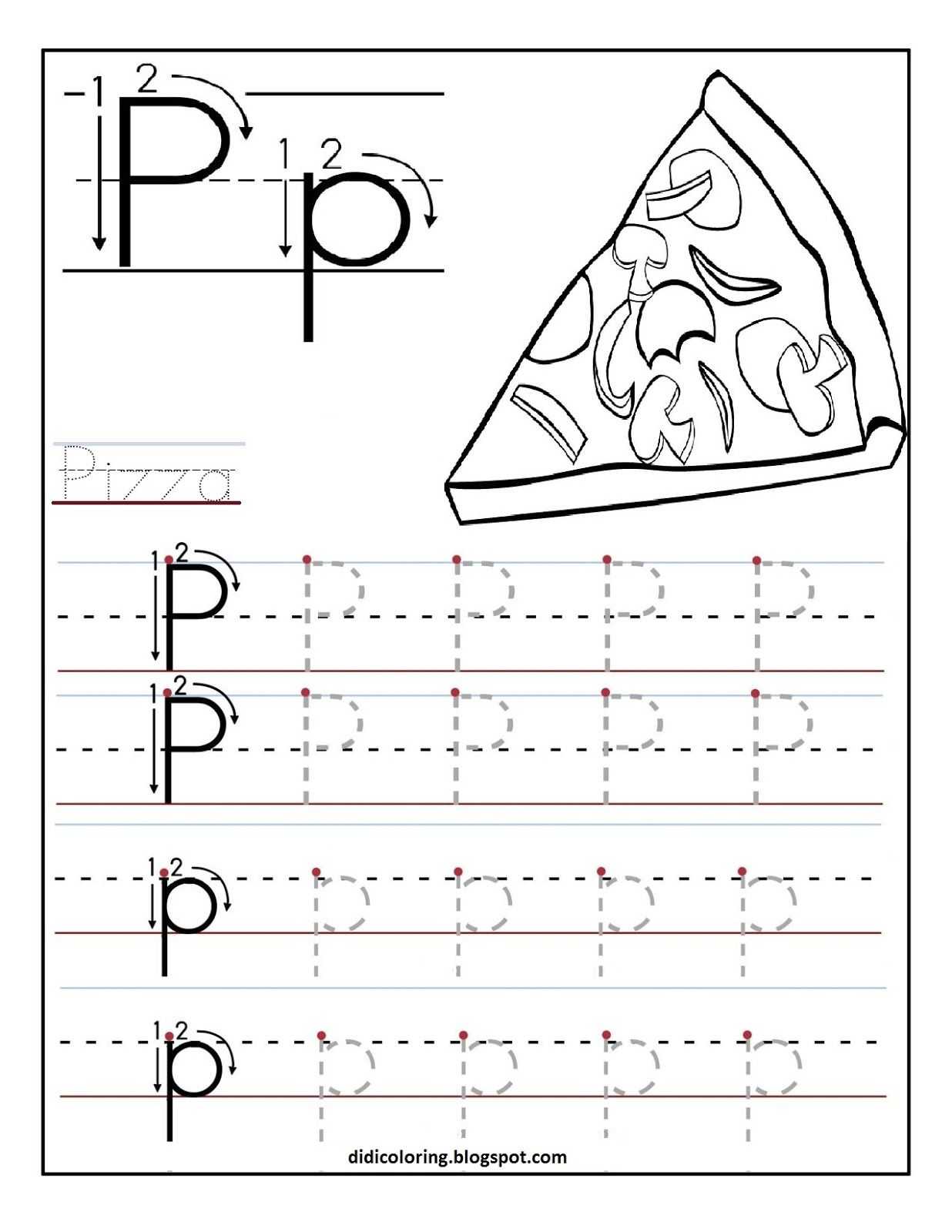 Preschool Writing Worksheets Free Printable Also Free Printable Worksheet Letter P for Your Child to Learn and Write