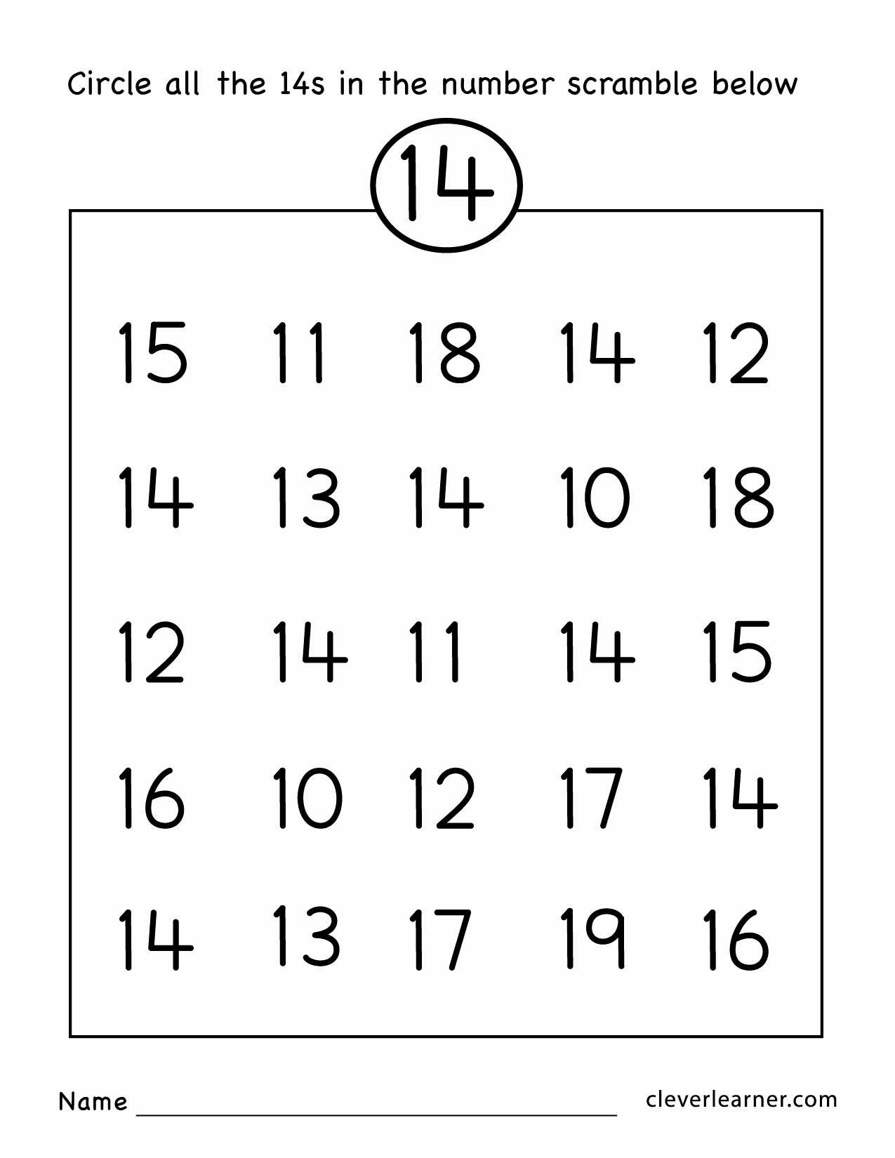 Preschool Writing Worksheets Free Printable and Free Printable Pages for Kindergarten Inspirational Number 14