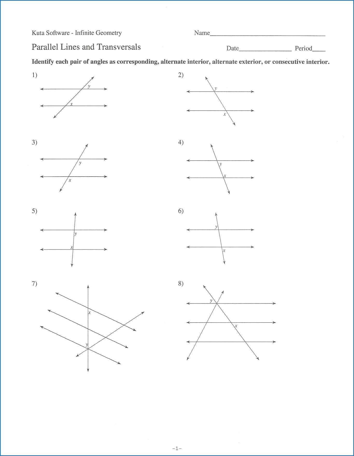 Proving Parallel Lines Worksheet with Answers together with Parallel Lines Cut by A Transversal Worksheet New Parallel Lines