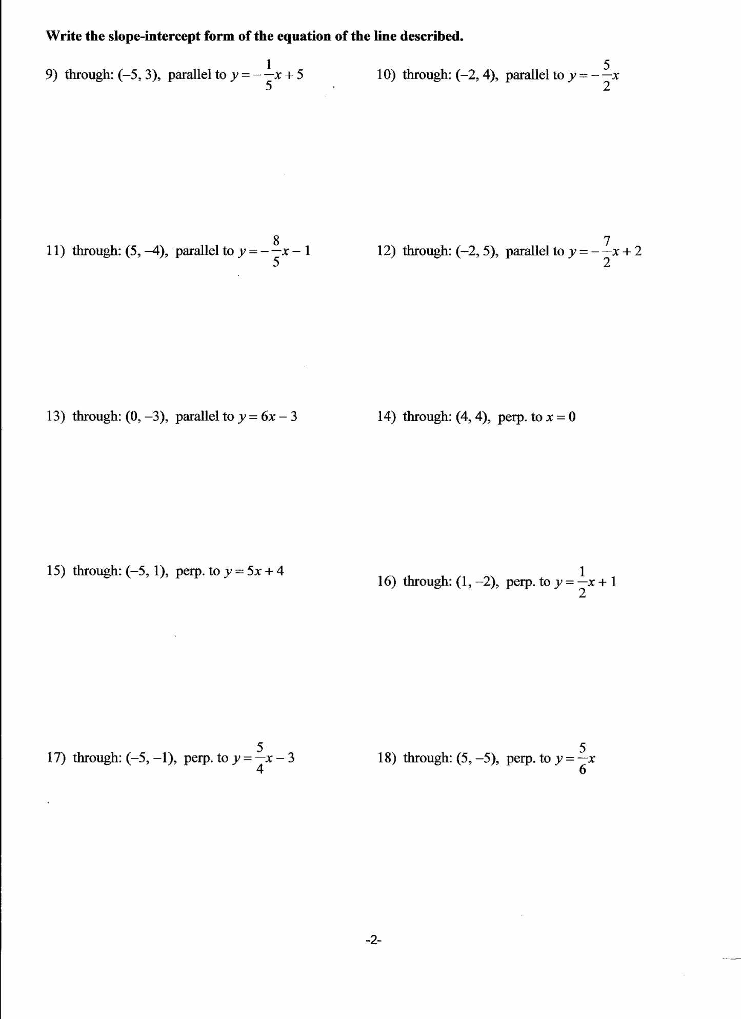 Proving Parallel Lines Worksheet with Answers together with Worksheet Writing Equations Parallel and Perpendicular Lines
