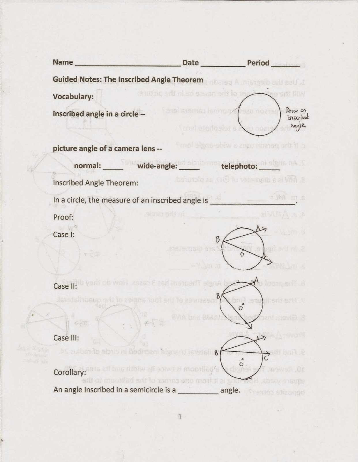 Quadrilaterals 3rd Grade Worksheets Along with Worksheet Inscribed Angle Worksheet Ewinetaste Worksheet Study Site