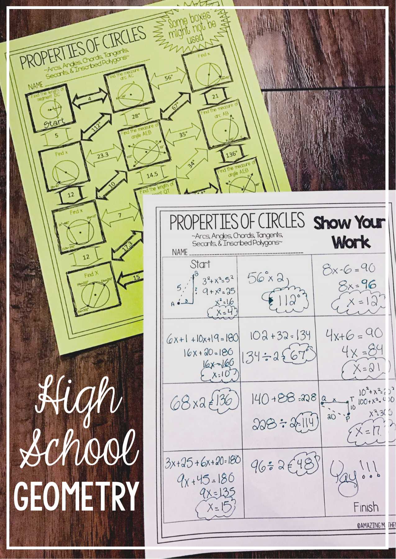 Quadrilaterals 3rd Grade Worksheets as Well as Properties Of Circles Maze Arcs Tangents Secants & Inscribed