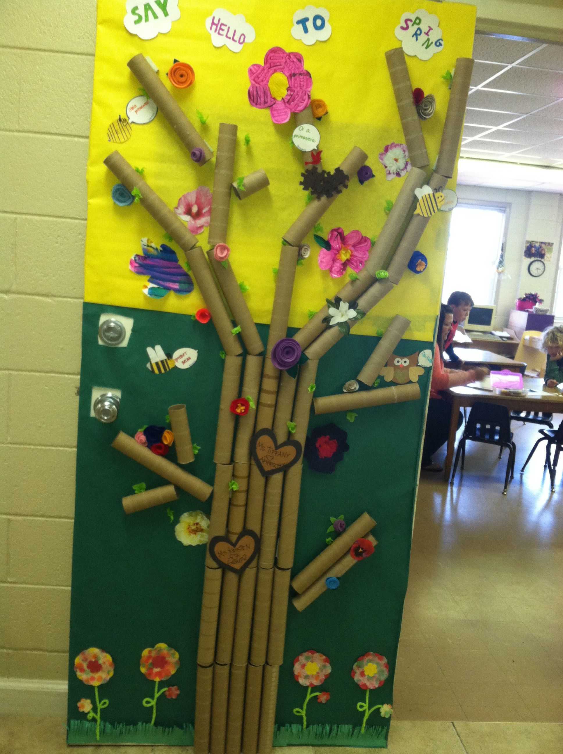 Recycling Worksheets for Kids Along with Classroom Spring Door Using A Variety Of Recycled Art Materials