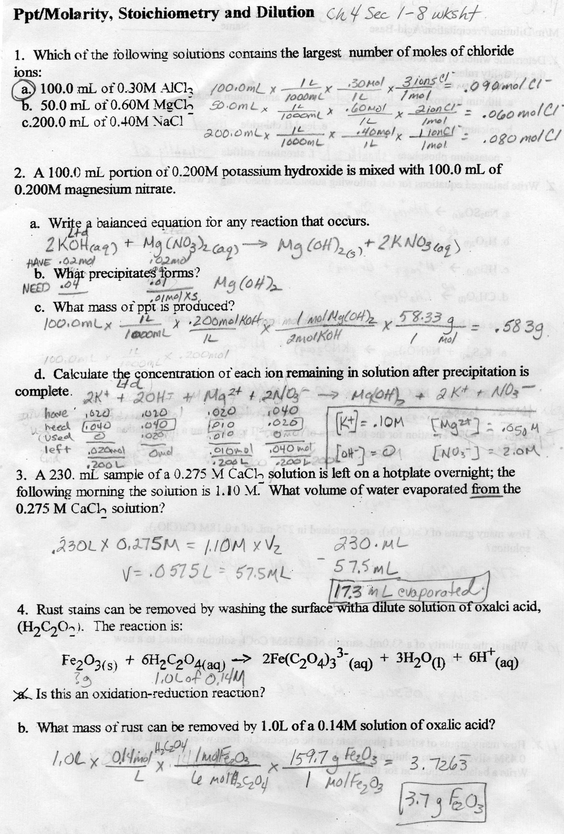 Redox Reaction Worksheet with Answers with Types Reactions Worksheet Doc