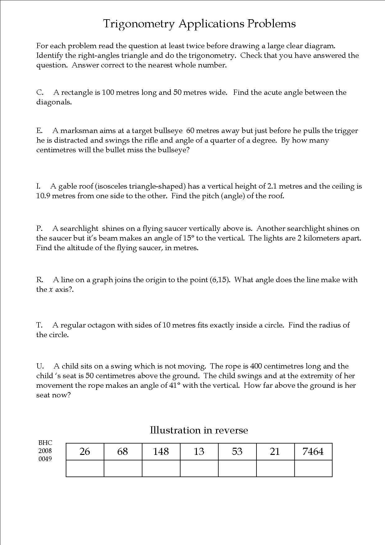 Right Triangle Word Problems Worksheet and Math Word Problems Worksheets with Answers New A Collection Nice