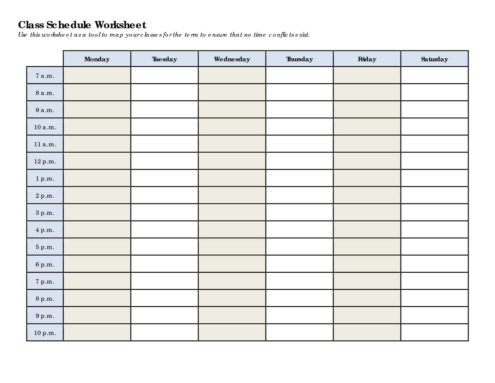 Schedule Worksheet Templates Along with Free Worksheets Library Download and Print Worksheets