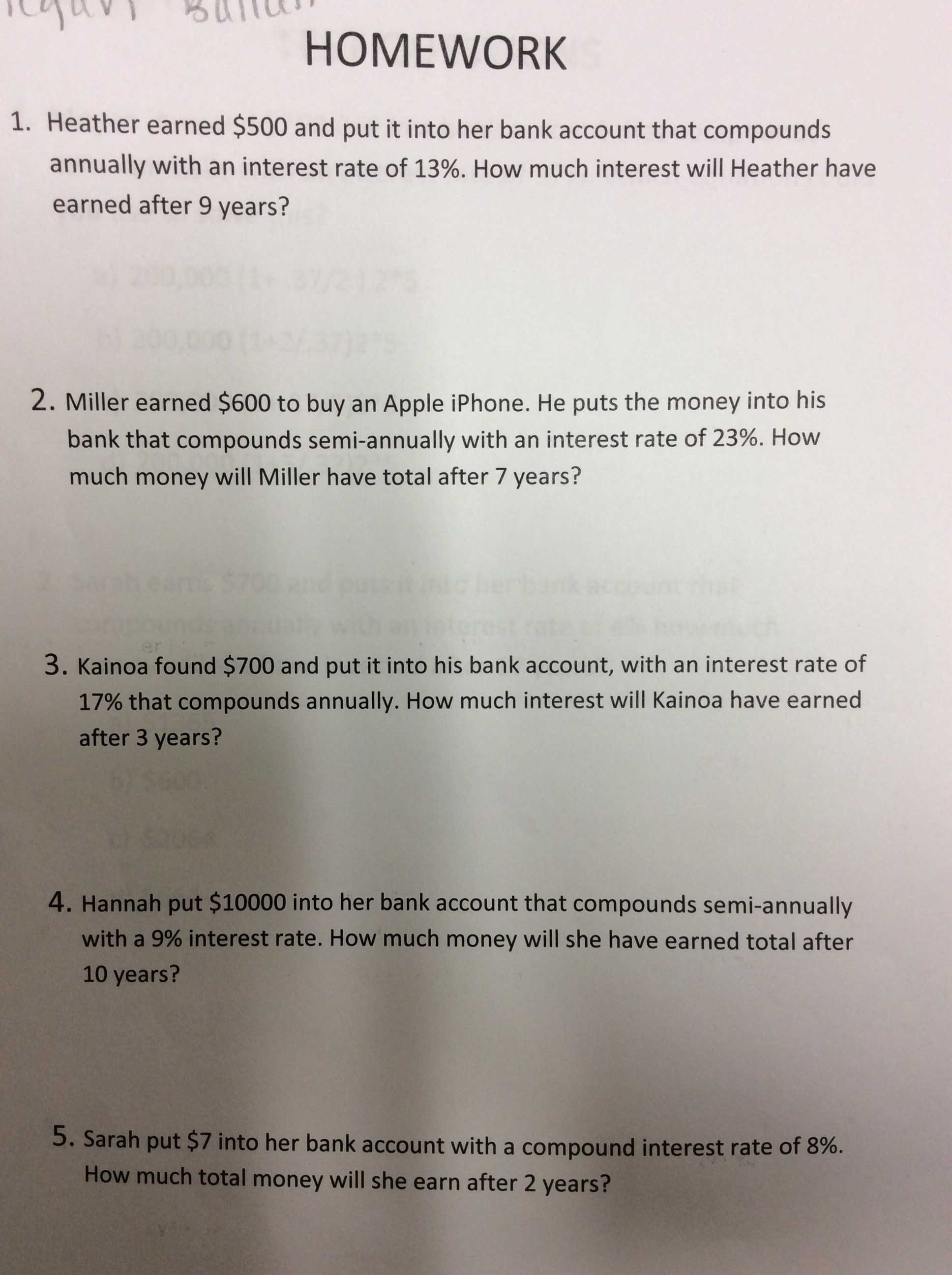 Simple and Compound Interest Practice Worksheet Answer Key Along with Gorzycki Middle School