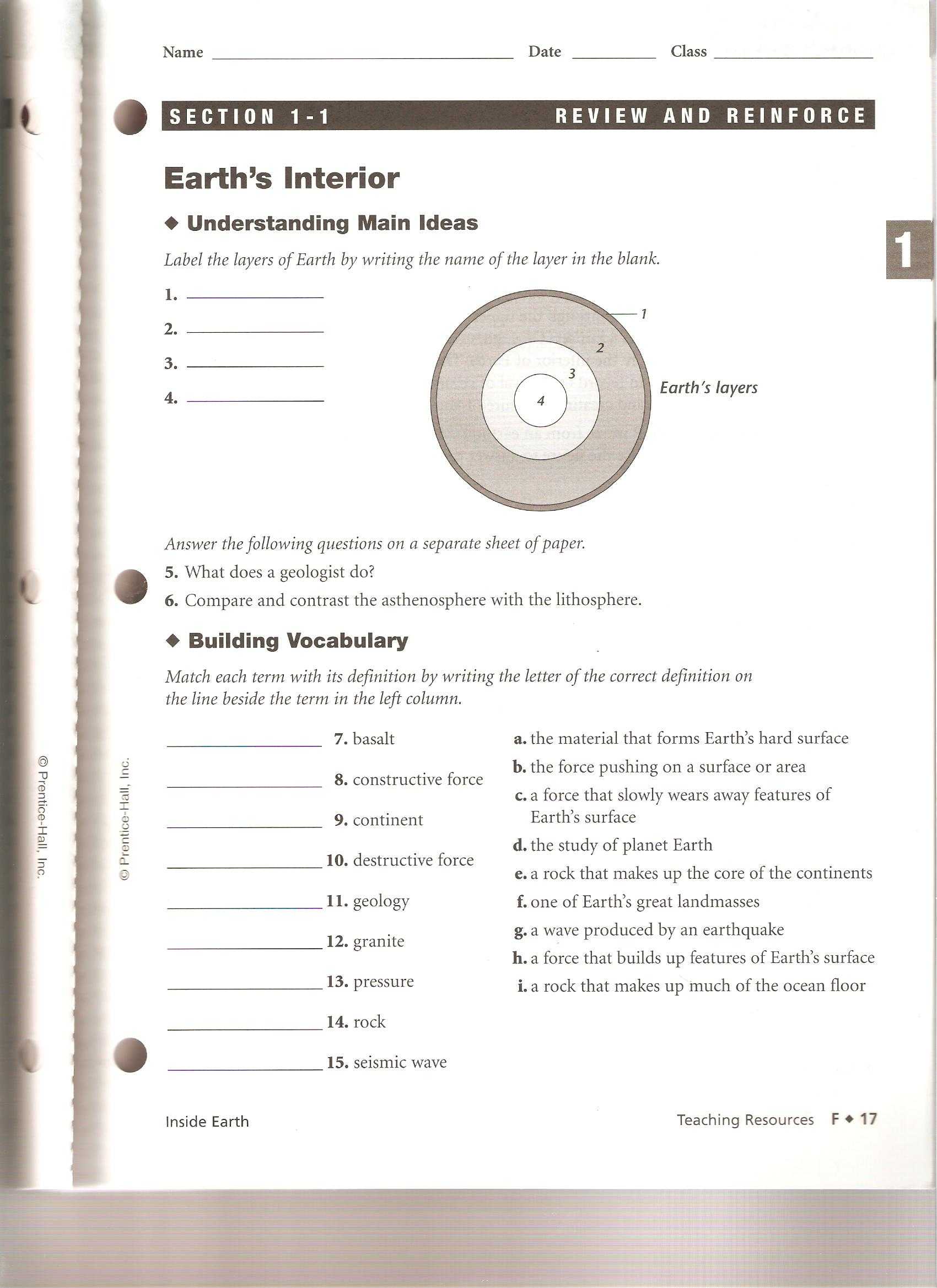 Skills Worksheet Concept Review Answers with Earth In Space Worksheet Answers the Best Worksheets Image