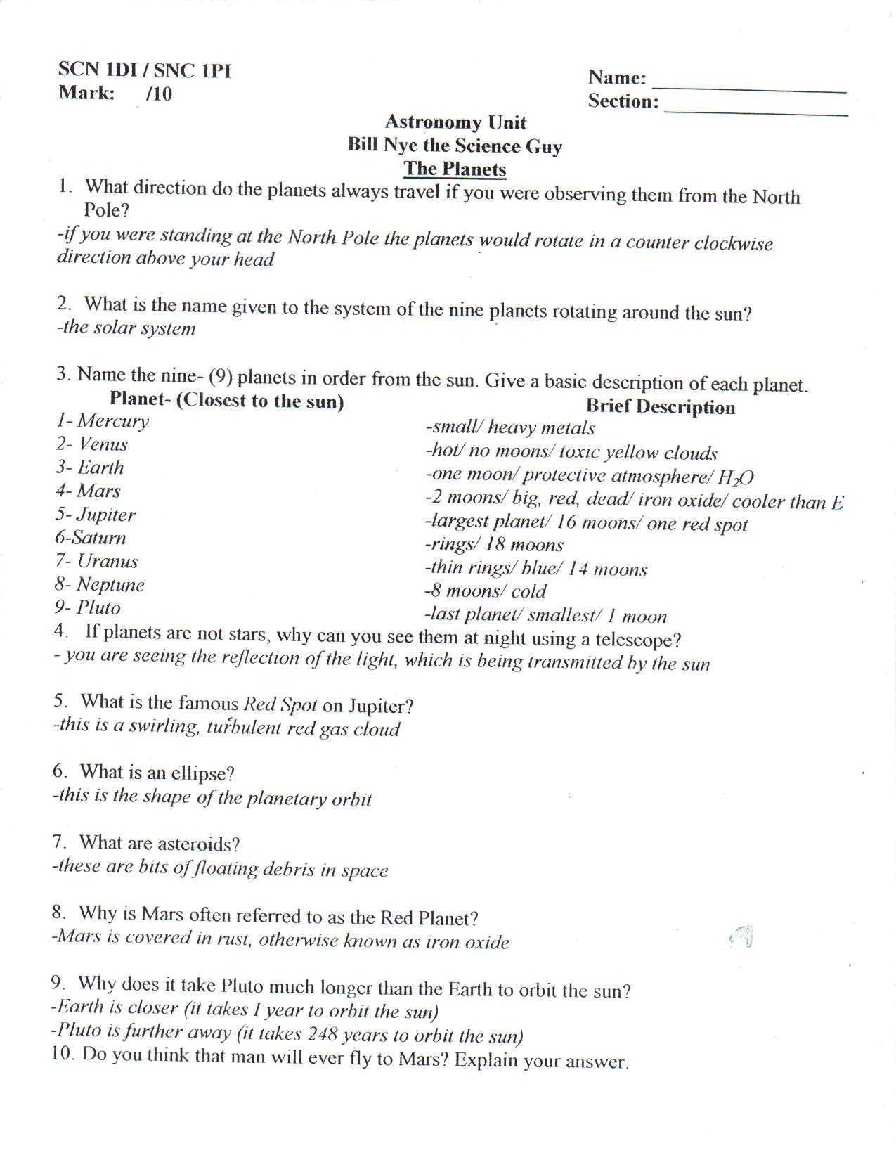 Skills Worksheet Directed Reading A Answer Key Along with Earth In Space Worksheet Answer Key the Best Worksheets Image
