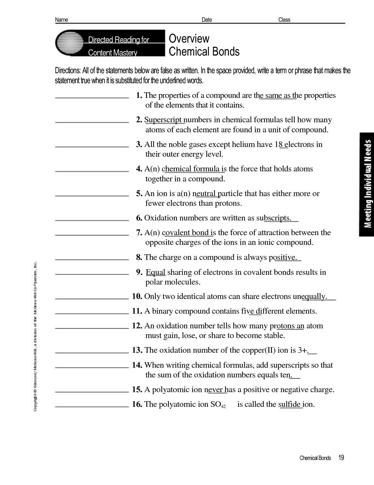 Skills Worksheet Directed Reading A Answer Key and Environmental Science Crossword Puzzle Pdf Answers for Chapter