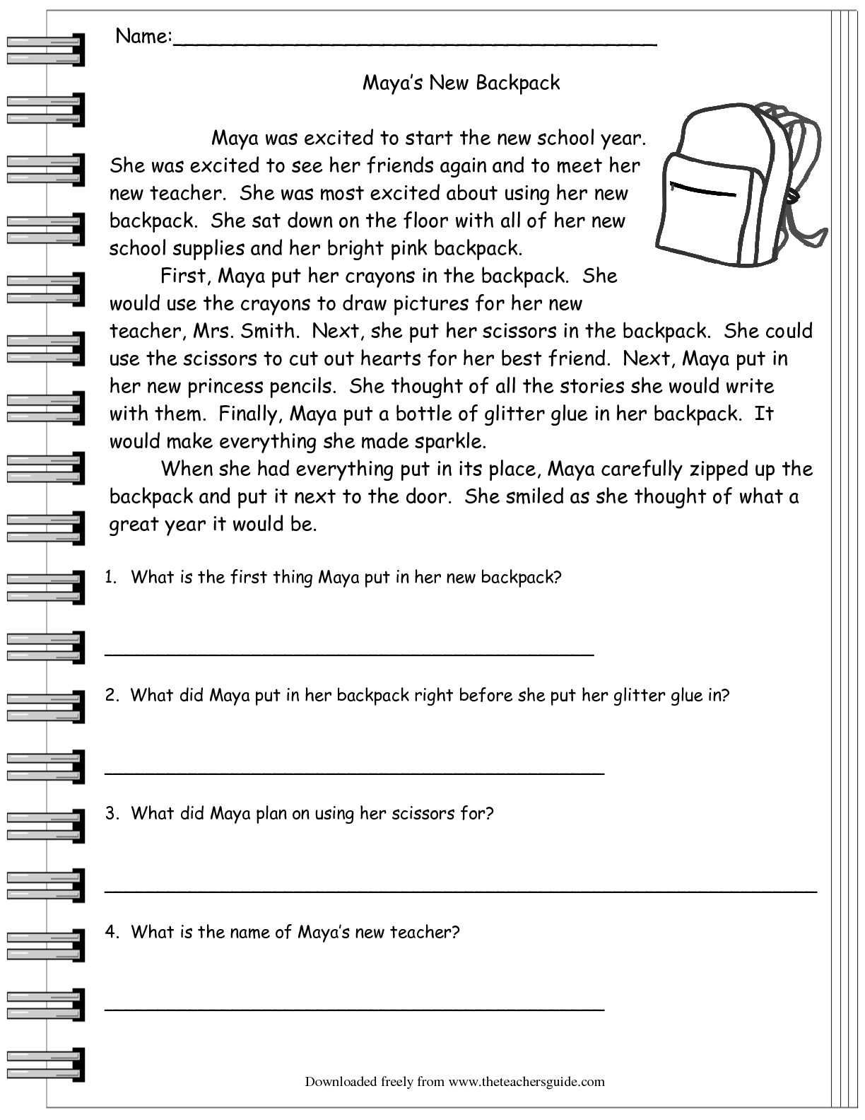 Skills Worksheet Directed Reading A Answer Key as Well as Reading Worksheets with Answer Key the Best Worksheets Image