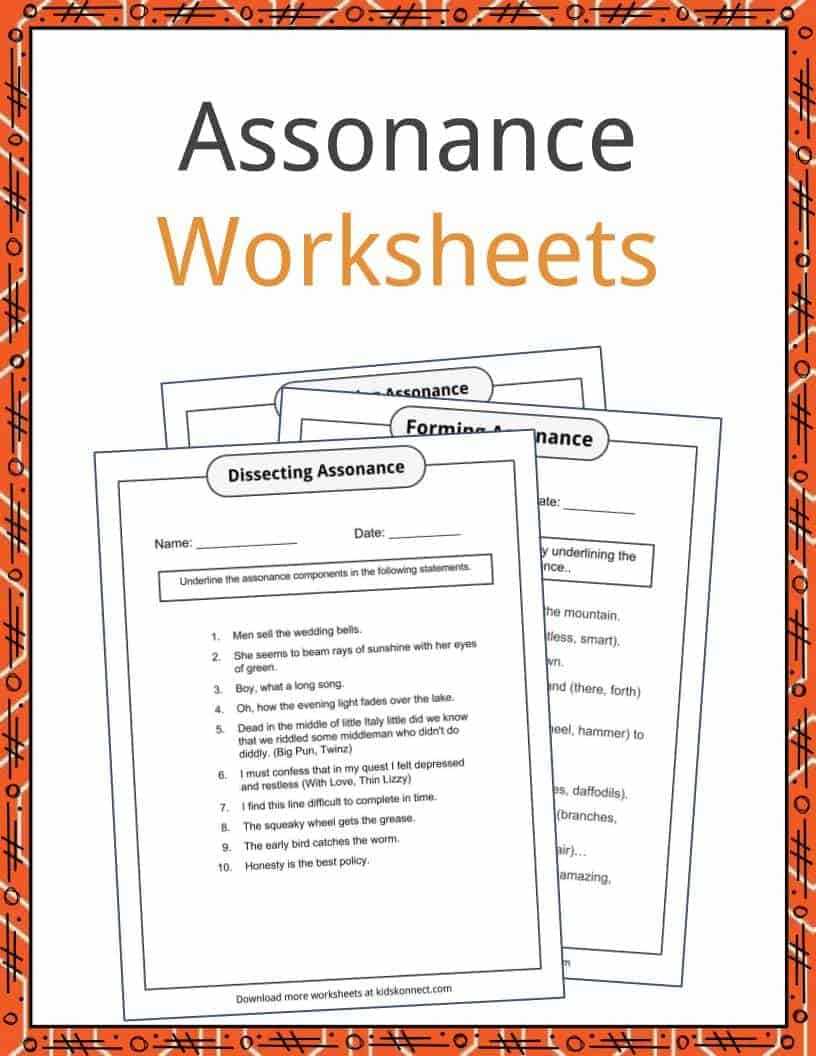 Social Skills Worksheets for Middle School Pdf with assonance Examples Definition and Worksheets
