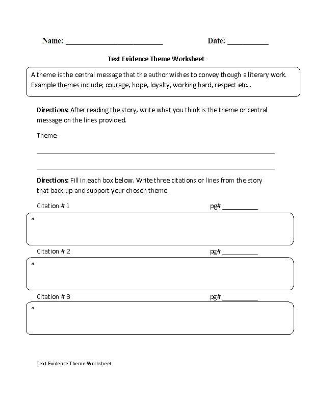 Social Skills Worksheets for Middle School Pdf with theme Text Evidence Worksheet
