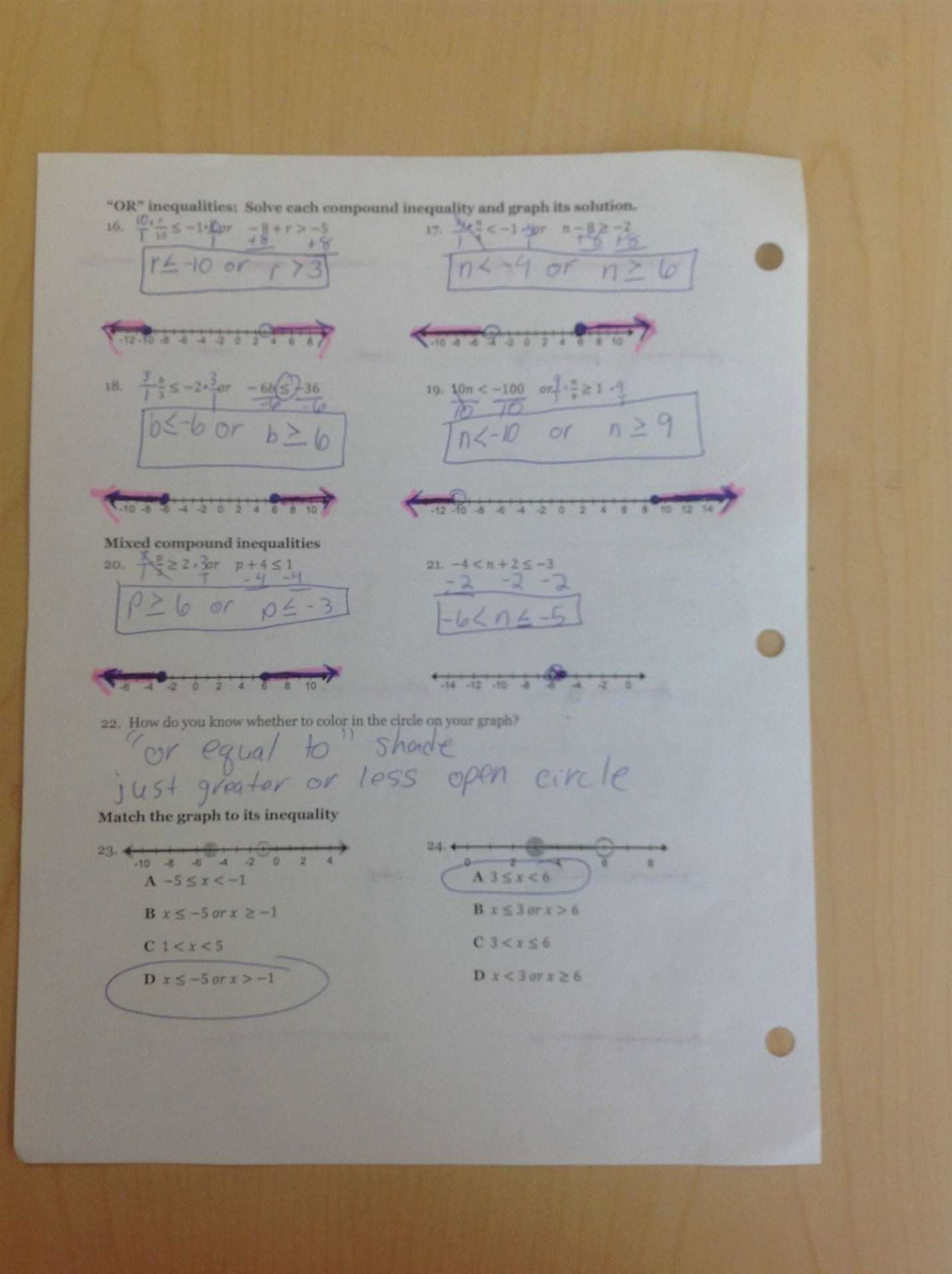 Solving and Graphing Inequalities Worksheet Answers as Well as solving and Graphing Inequalities Worksheet Answer Key Lovely 46