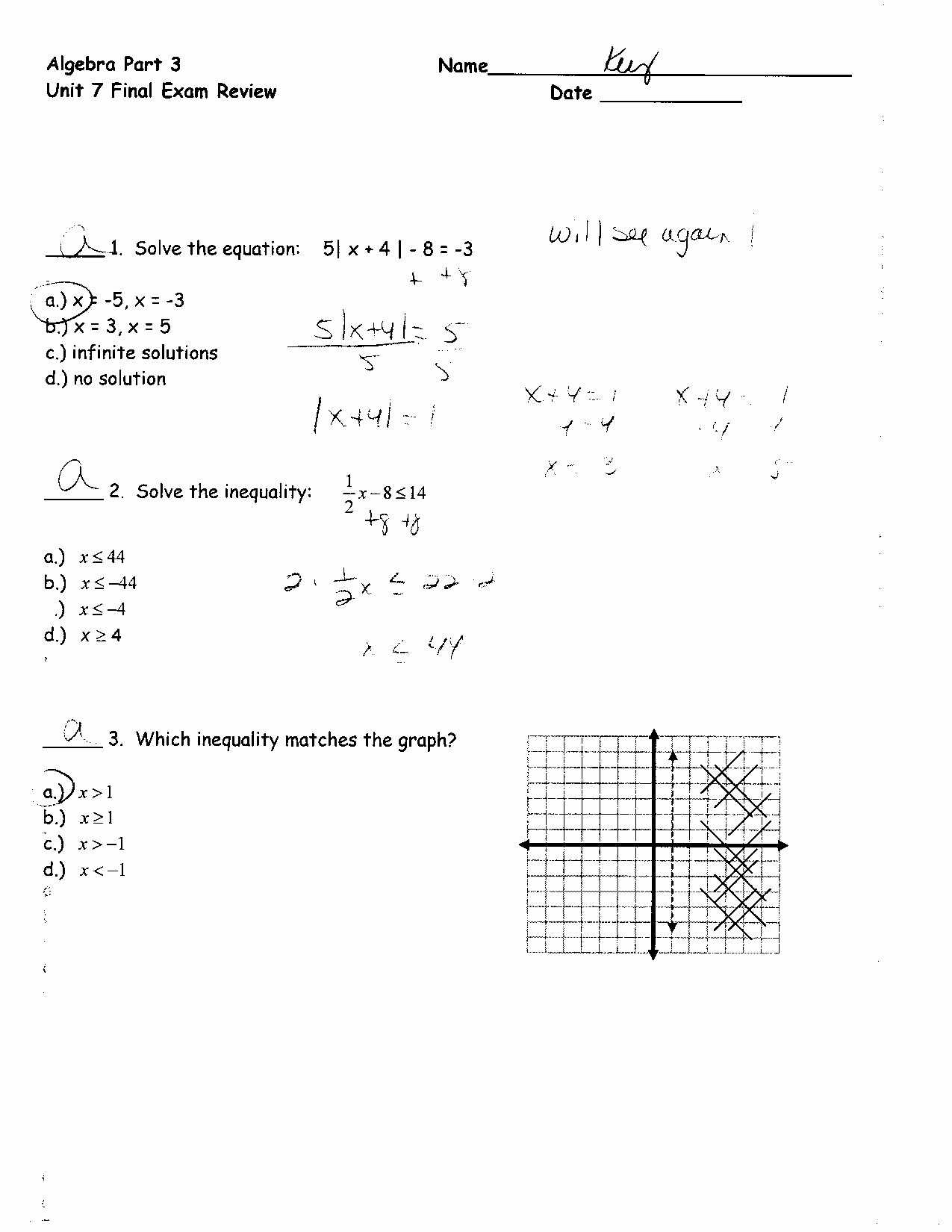 Solving and Graphing Inequalities Worksheet Answers or 33 solving Systems Equations by Elimination Worksheet Answers