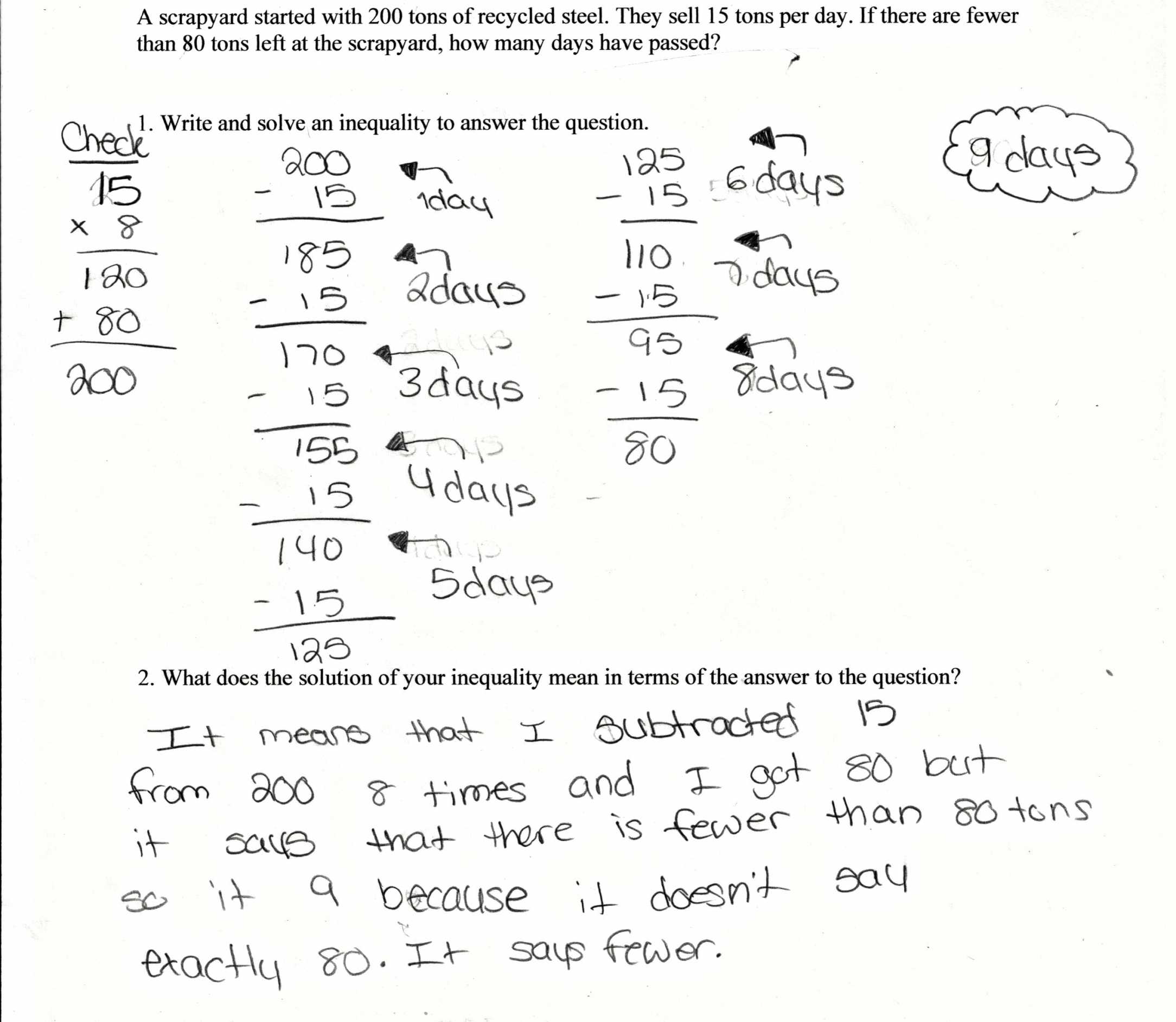 Solving and Graphing Inequalities Worksheet Answers together with Worksheet Writing Inequalities From Word Problems Worksheet
