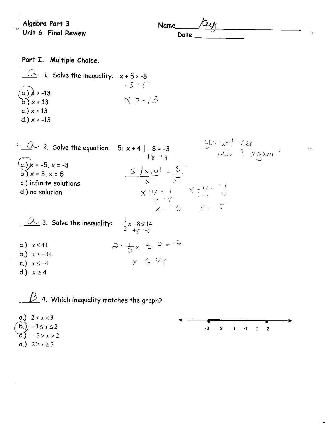 Solving Equations with Variables On Both Sides Worksheet Answers and E Step Inequality Word Problems Worksheet Unique Algebra 1 Word