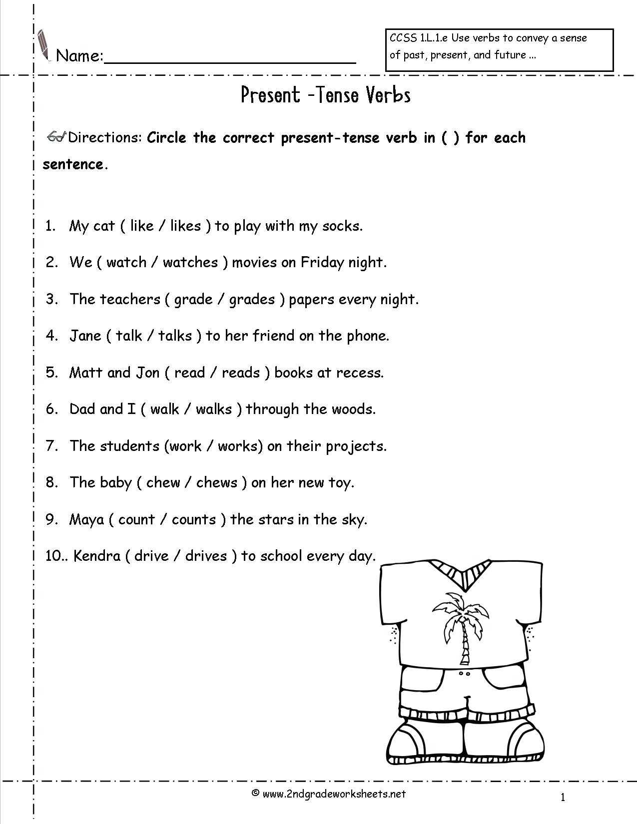 Spanish Verb Conjugation Practice Worksheets and Past Present and Future Tense Verbs Worksheets for 2nd Grade the