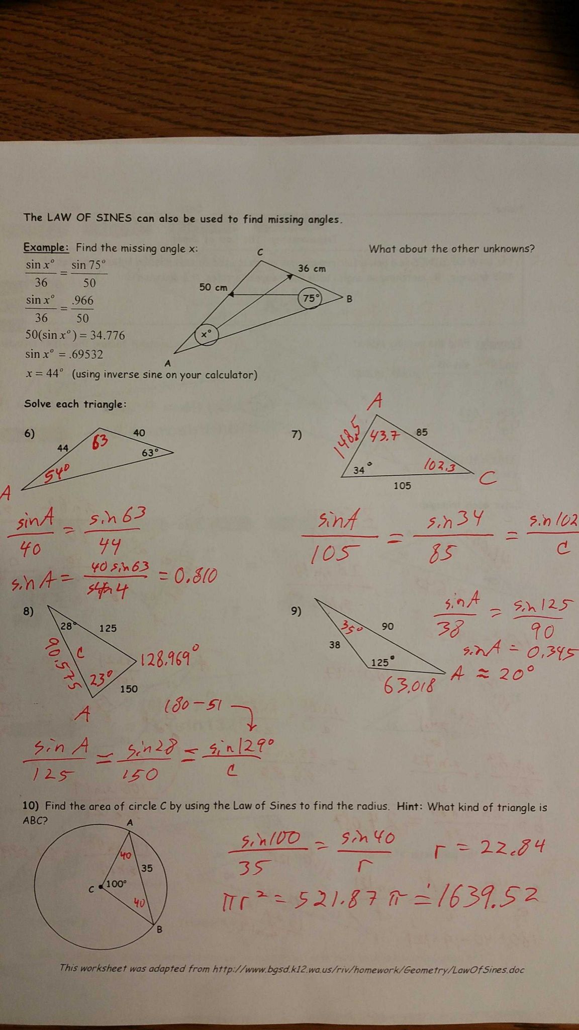 Special Right Triangles Worksheet Answer Key with Work and Gebhard Curt G S