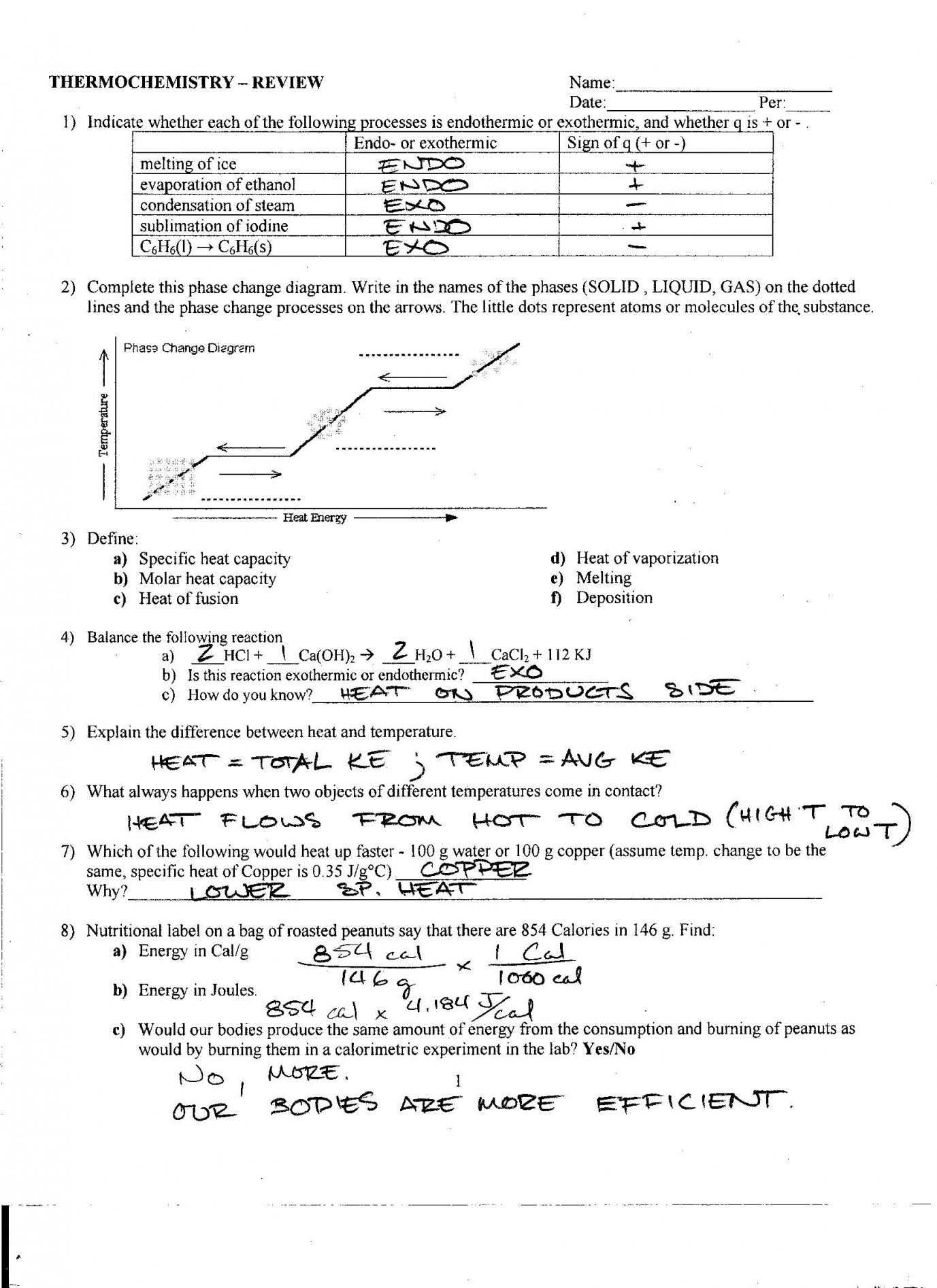 Specific Heat Chem Worksheet 16 1 Answer Key and Specific Heat Worksheet Worksheet for Kids Maths Printing