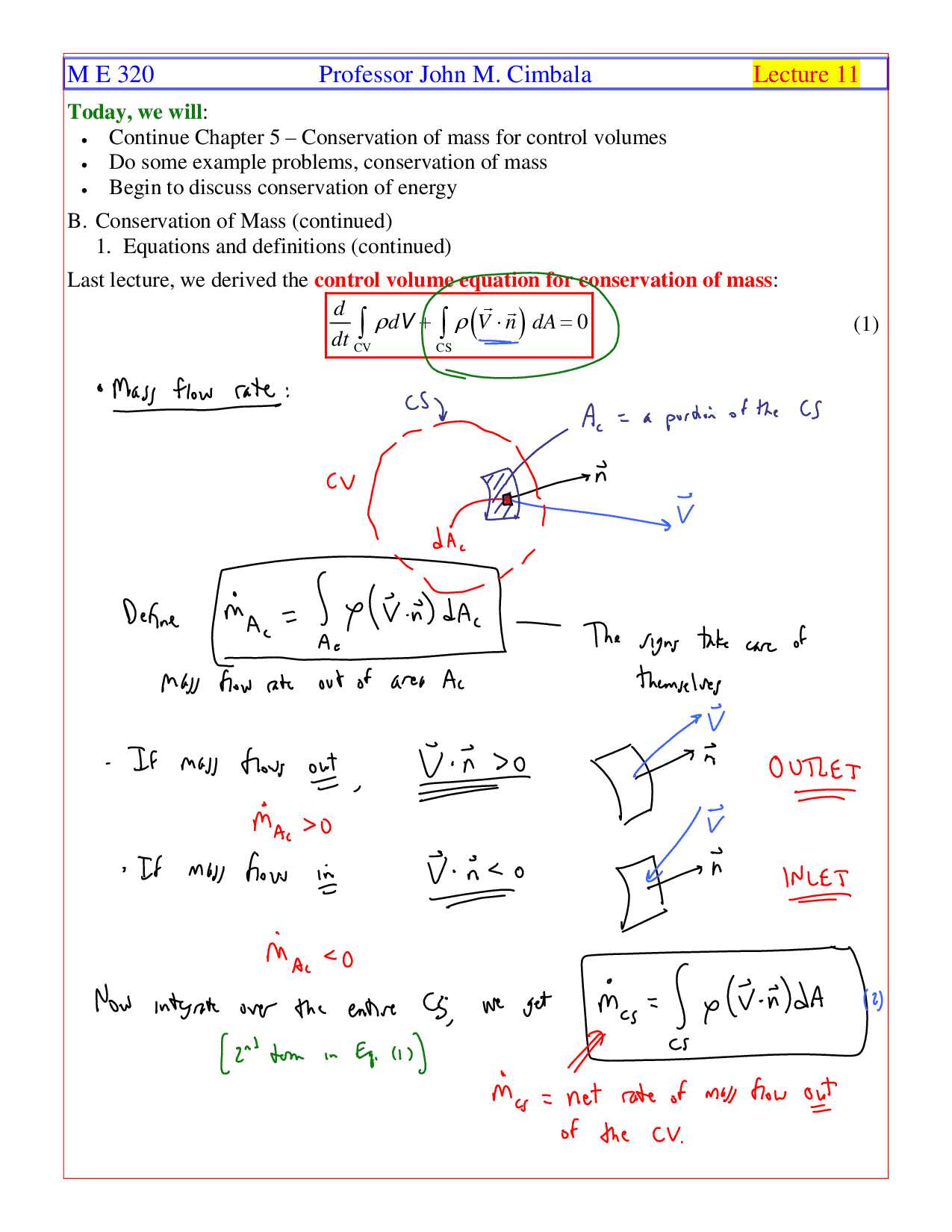 Speed and Velocity Worksheet Also Conservation Of Mass Fluid Flow Handout Docsity