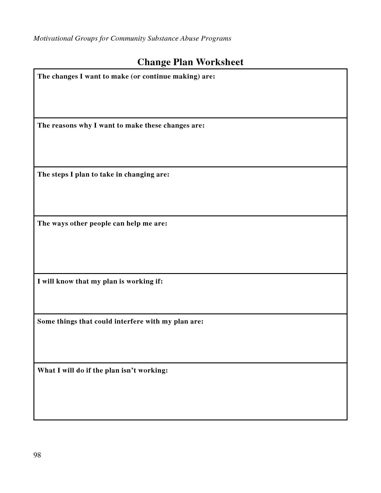 Substance Abuse Group Worksheets and Motivational Interviewing Worksheets Gallery Worksheet for Kids