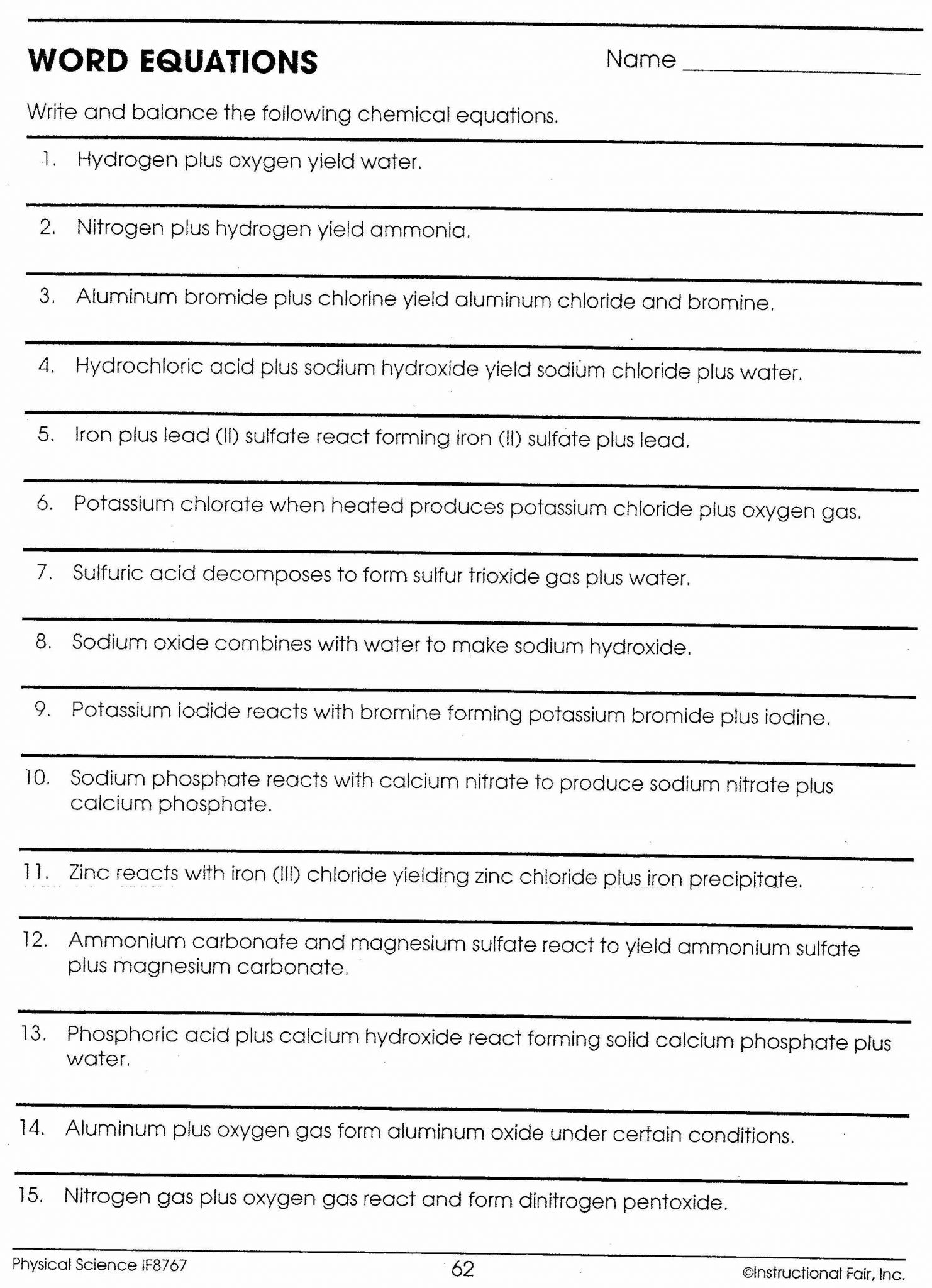 Systems Of Equations Worksheet Answers Along with More Word Equations Worksheet Save Worksheet Word Equations