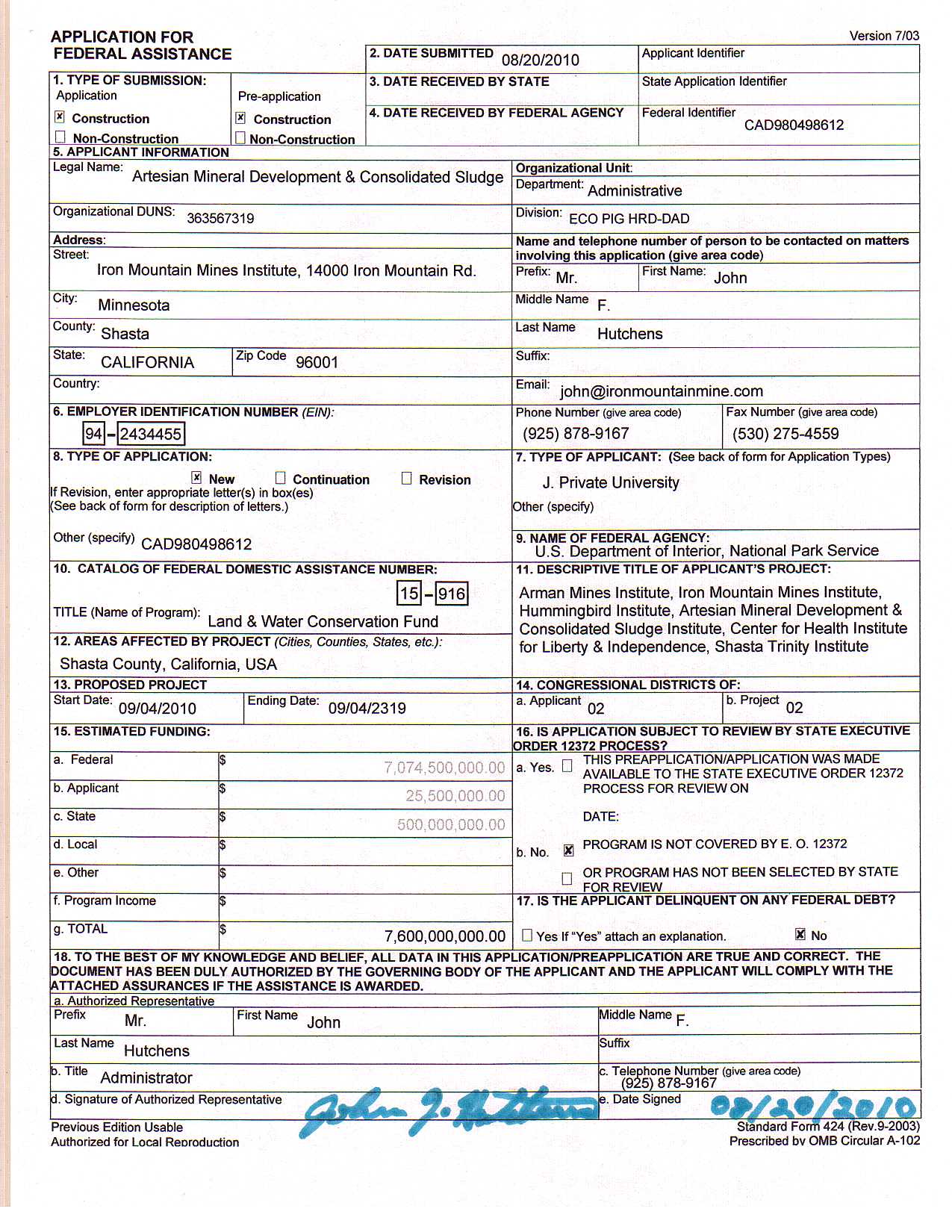 Tax form 982 Insolvency Worksheet or Iron Mountain Mine