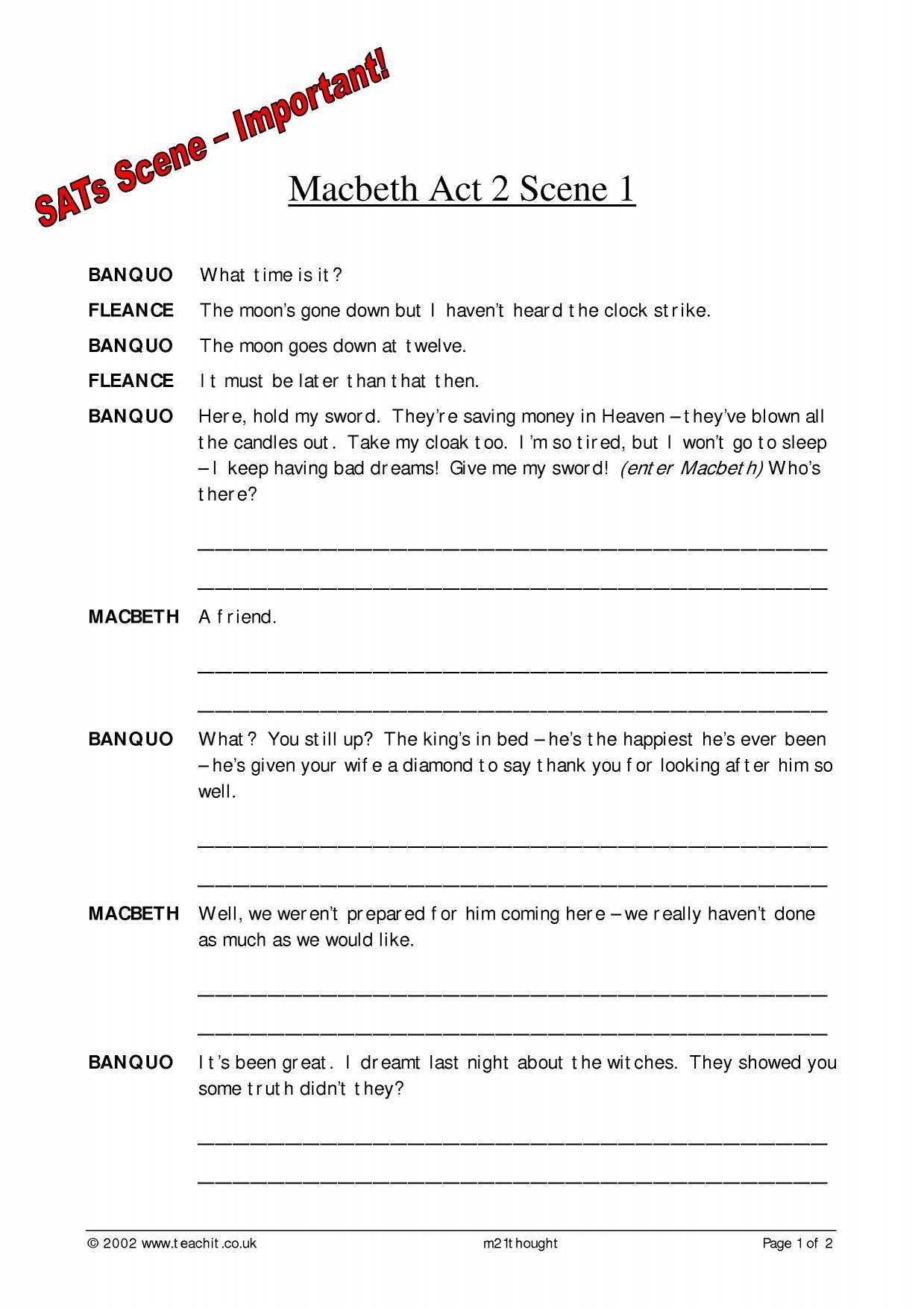 The Truth Of the Matter Worksheet Answers Also Macbeth Search Results Teachit English