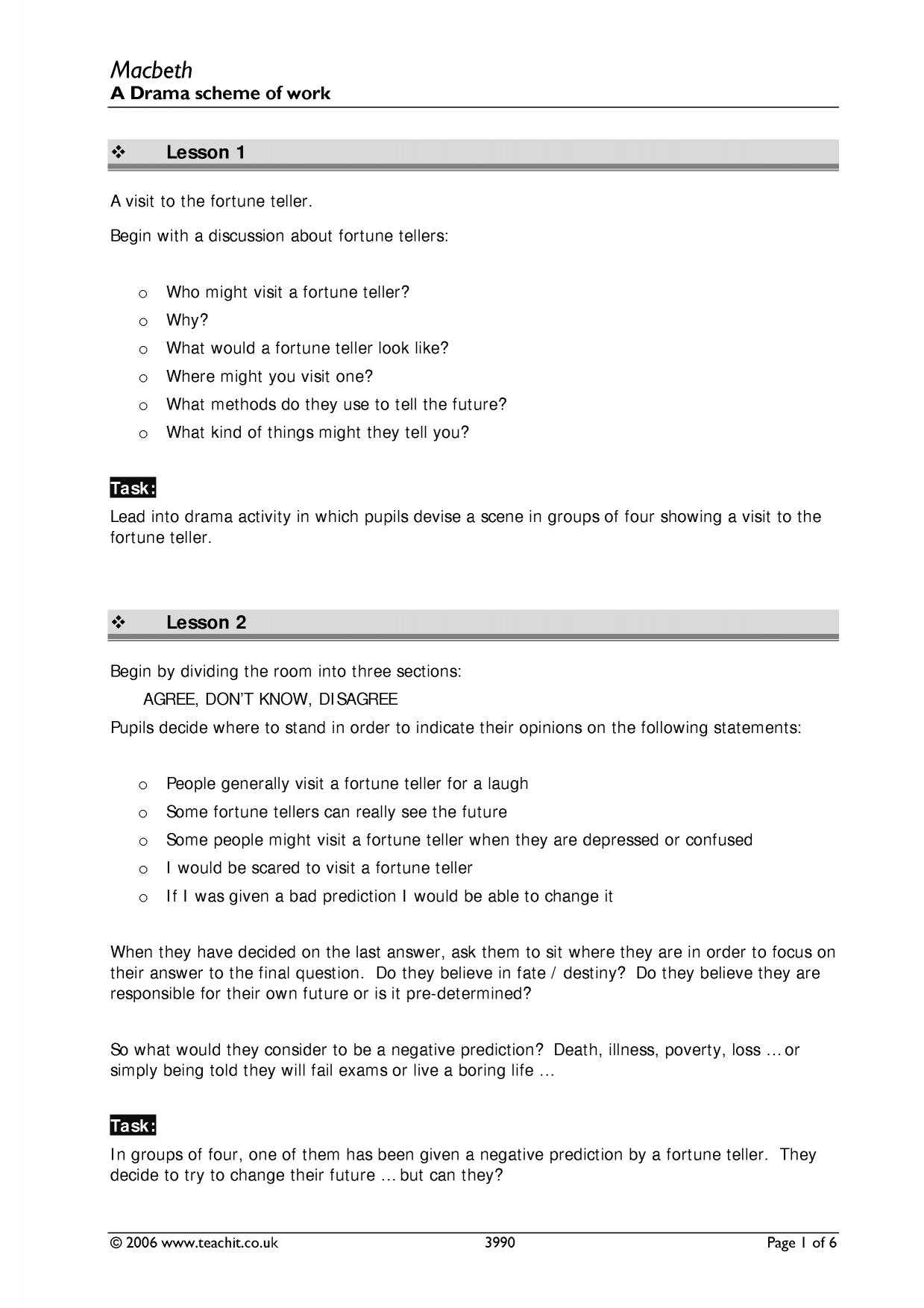 Theater Through the Ages Worksheet Answers and Ks4 Plays Macbeth