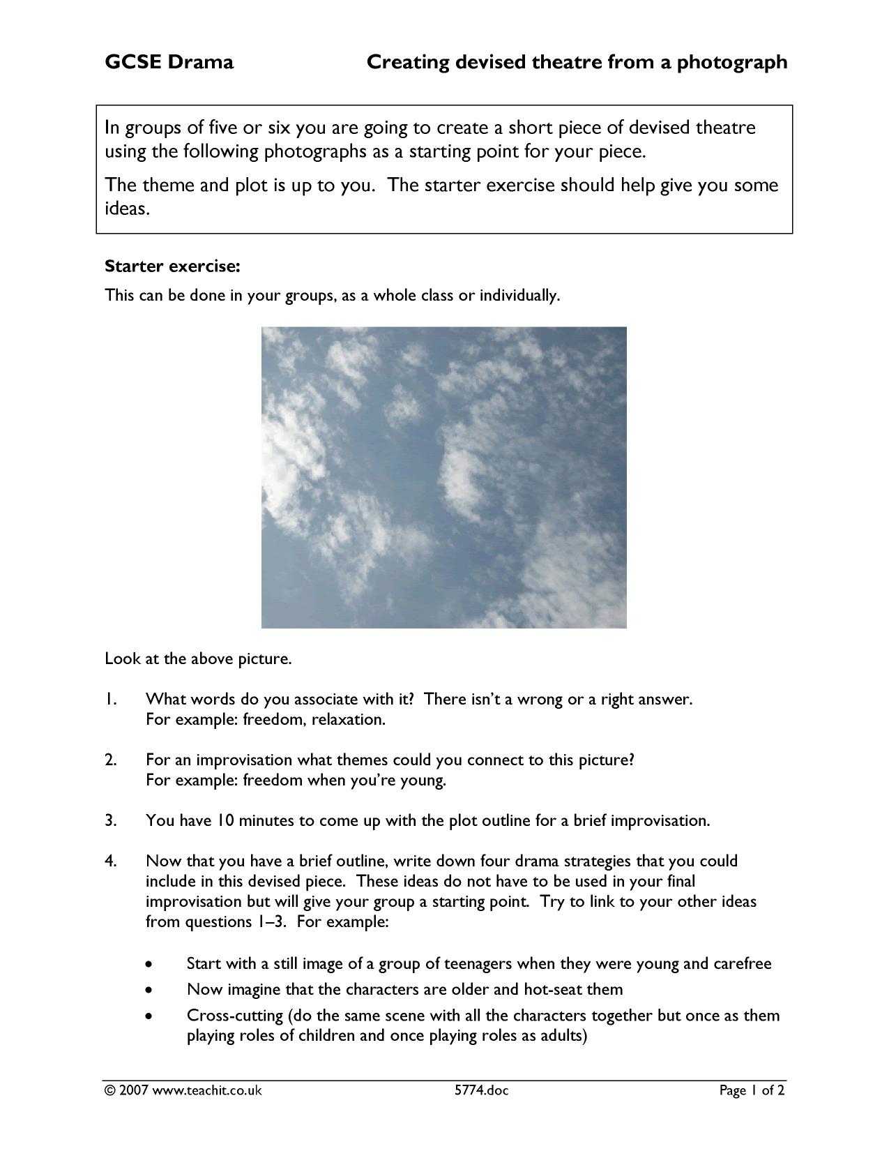 Theater Through the Ages Worksheet Answers as Well as Drama Search Results Teachit English