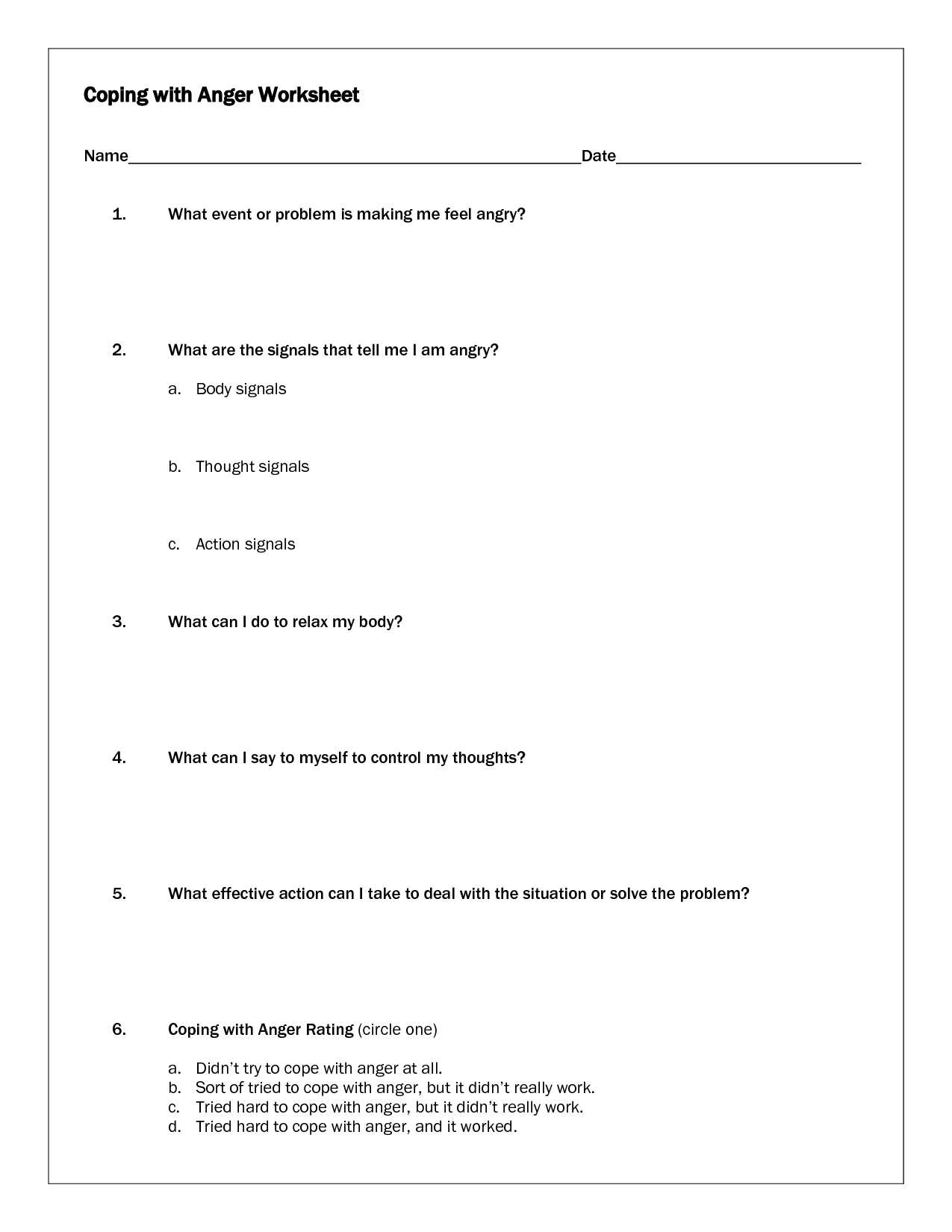 Therapy Worksheets for Teens Along with Anger Worksheets Google Search Counseling