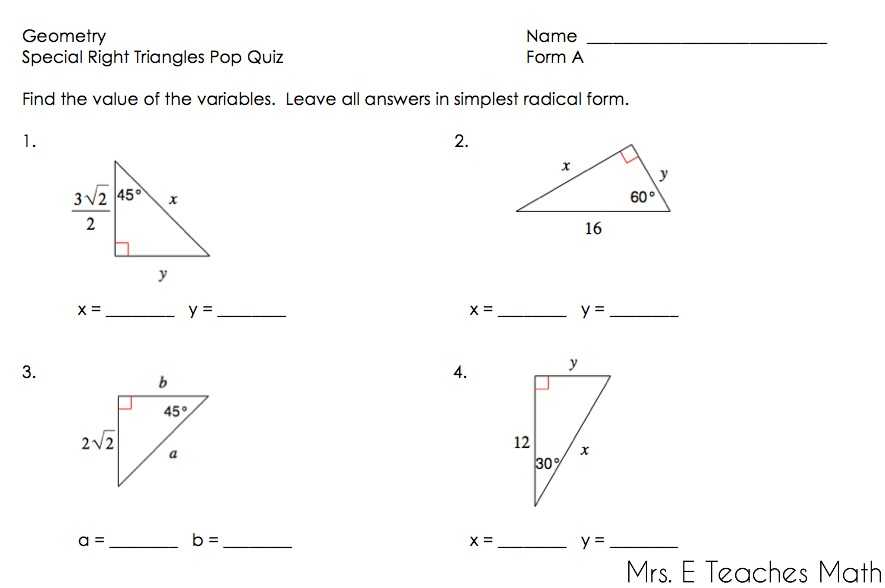 Time Word Problems Worksheets and Right Triangles Unit