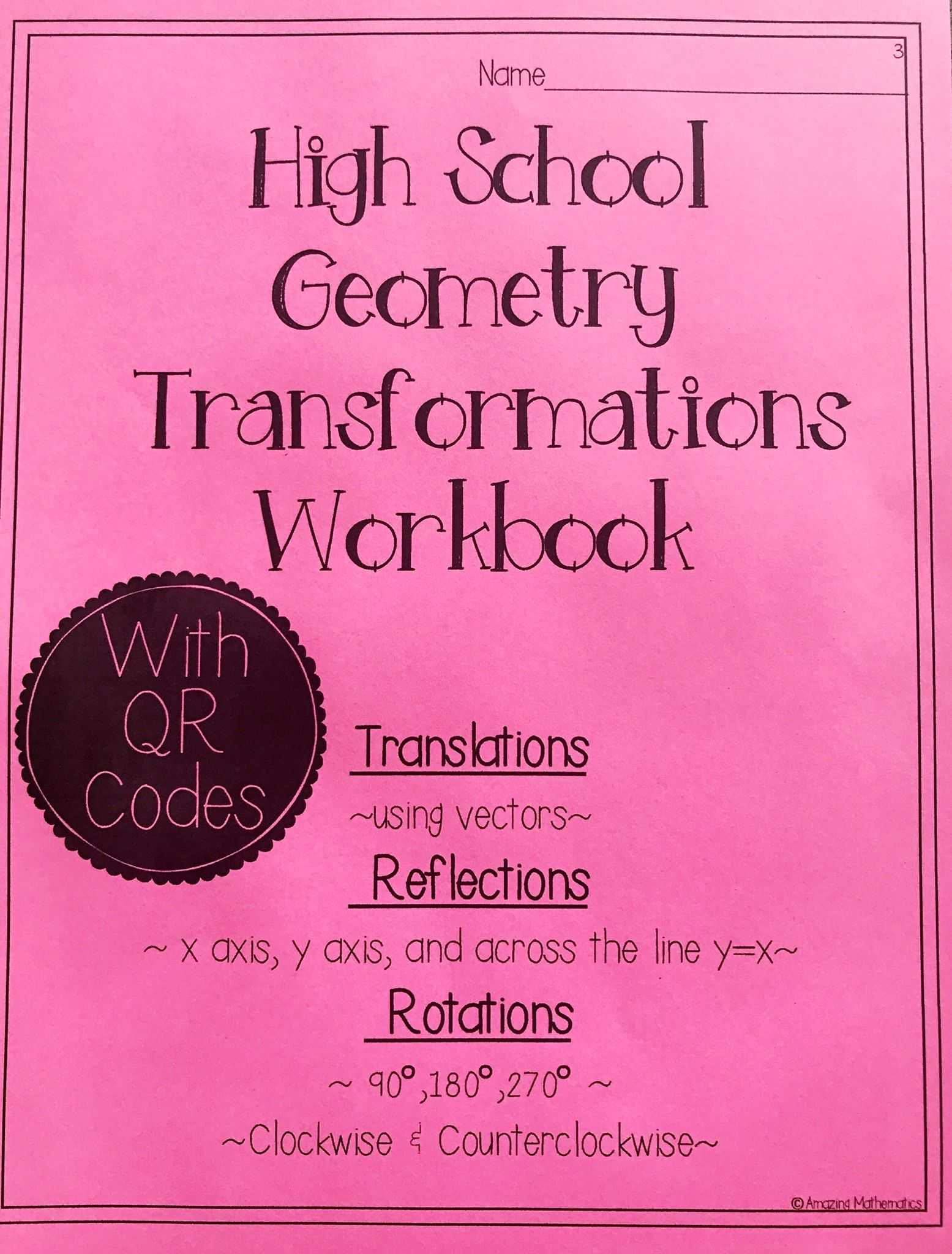 Translation Practice Worksheet Along with Hs Geometry Transformations Workbook Translations Rotations