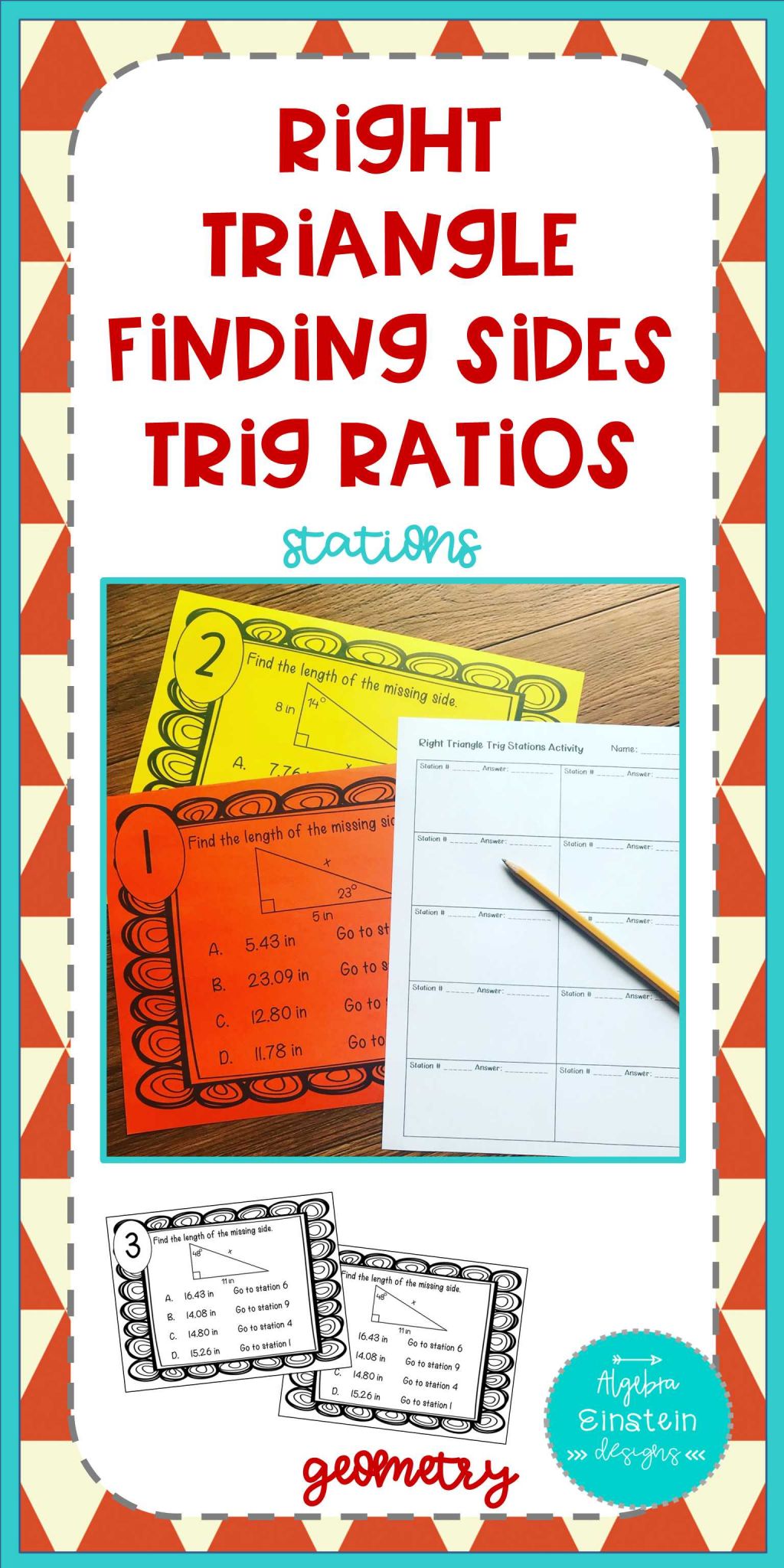 Trigonometry Practice Worksheets Also Right Triangle Find Sides with Trig Stations