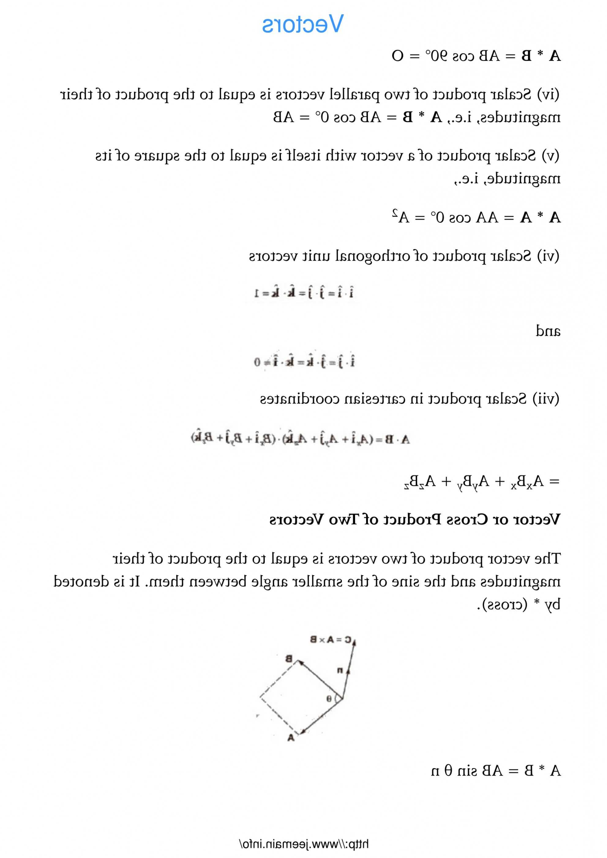 Two Dimensional Motion and Vectors Worksheet Answers Also Vectors Math Iit Jee Mains Notes