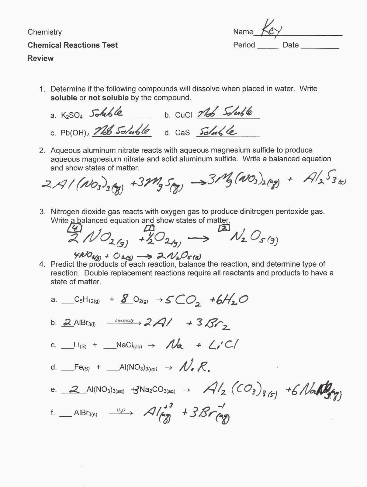 Types Of Chemical Reactions Worksheet Answers as Well as Single Replacement Reaction Worksheet Wp Landingpages