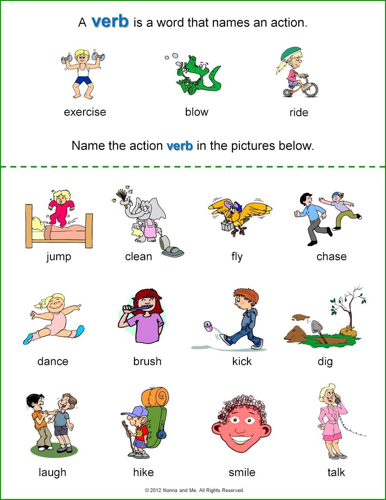 Verbs Worksheets for Grade 1 Along with Action Verb Worksheets for Grade 1