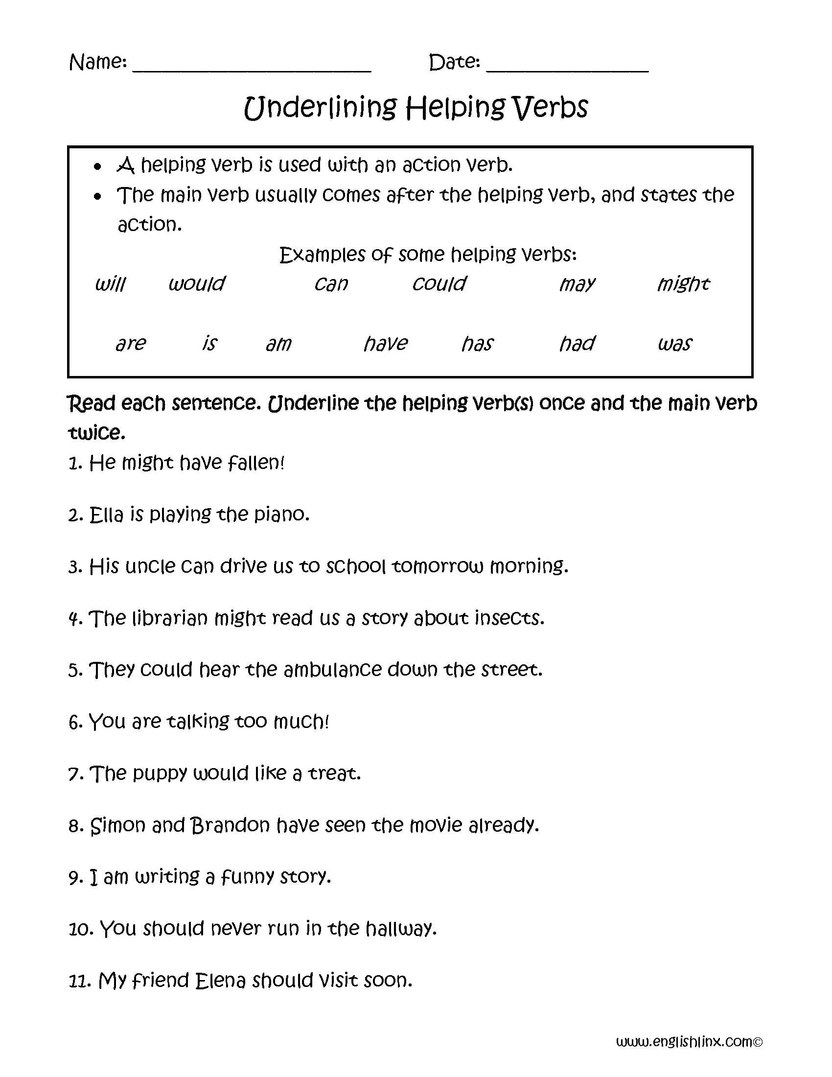 Verbs Worksheets for Grade 1 Along with Verbs Worksheets