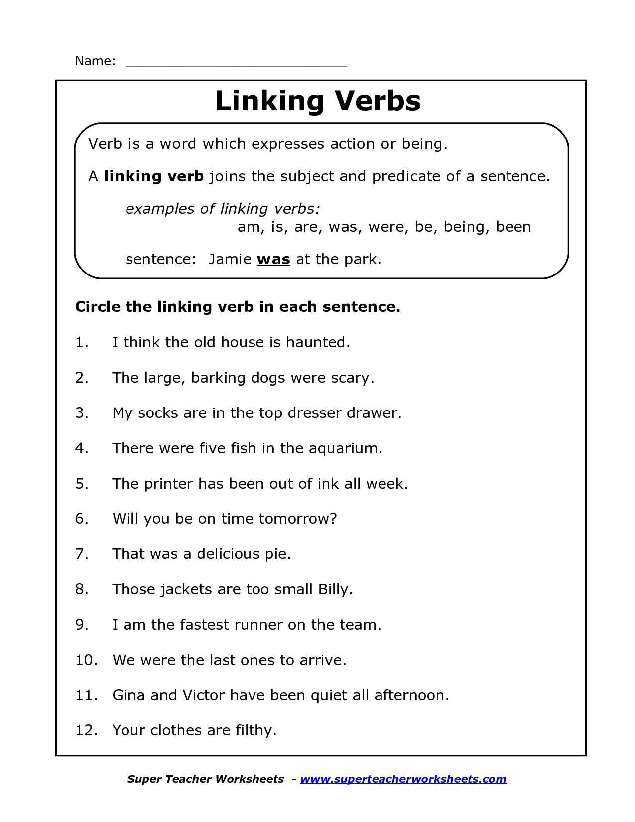 Verbs Worksheets for Grade 1 and 7th Grade Verb Worksheets 7th Grade Subject Verb Agreement Worksheets