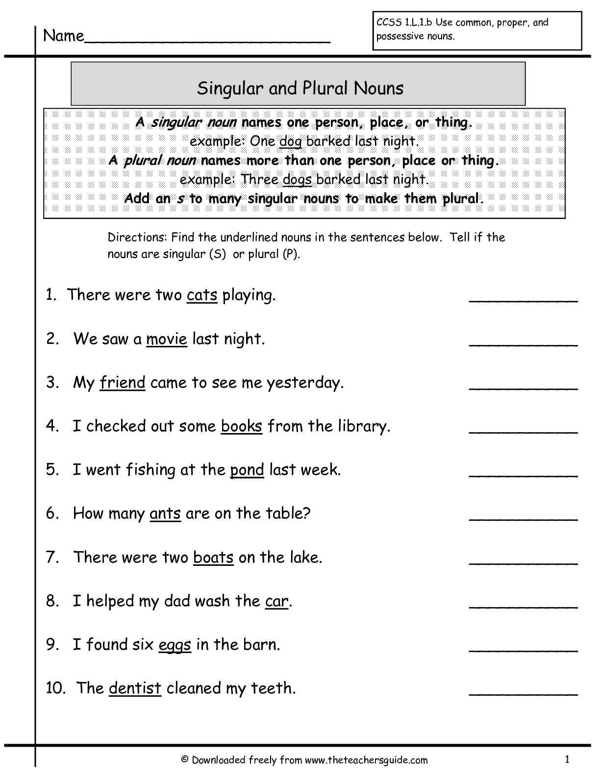 Verbs Worksheets for Grade 1 with Kids Noun Worksheets Grade 1 Nouns Exercises for Grade Subject