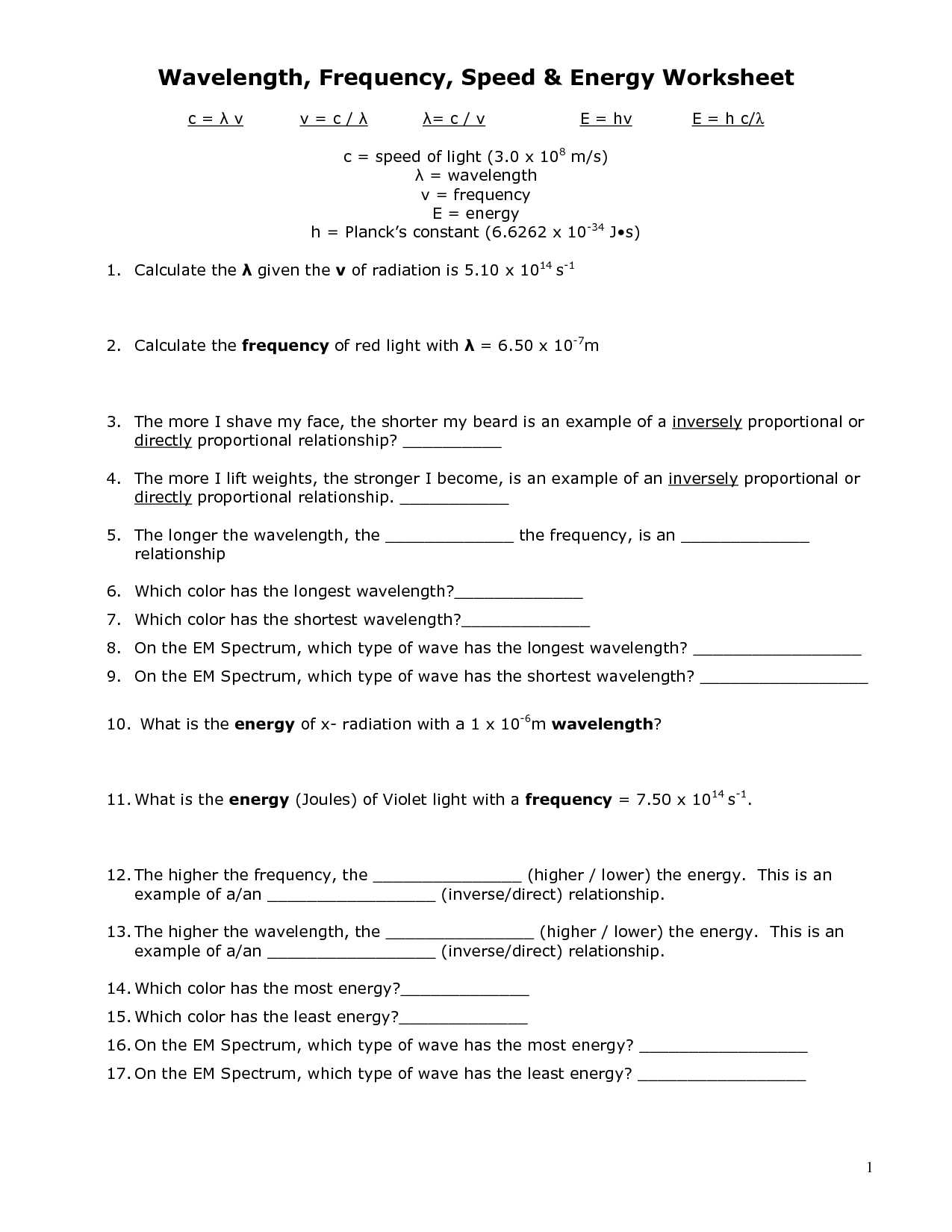 Wave Interactions Worksheet Answers Also Wave Speed Equation Worksheet Image Collections Worksheet for Kids