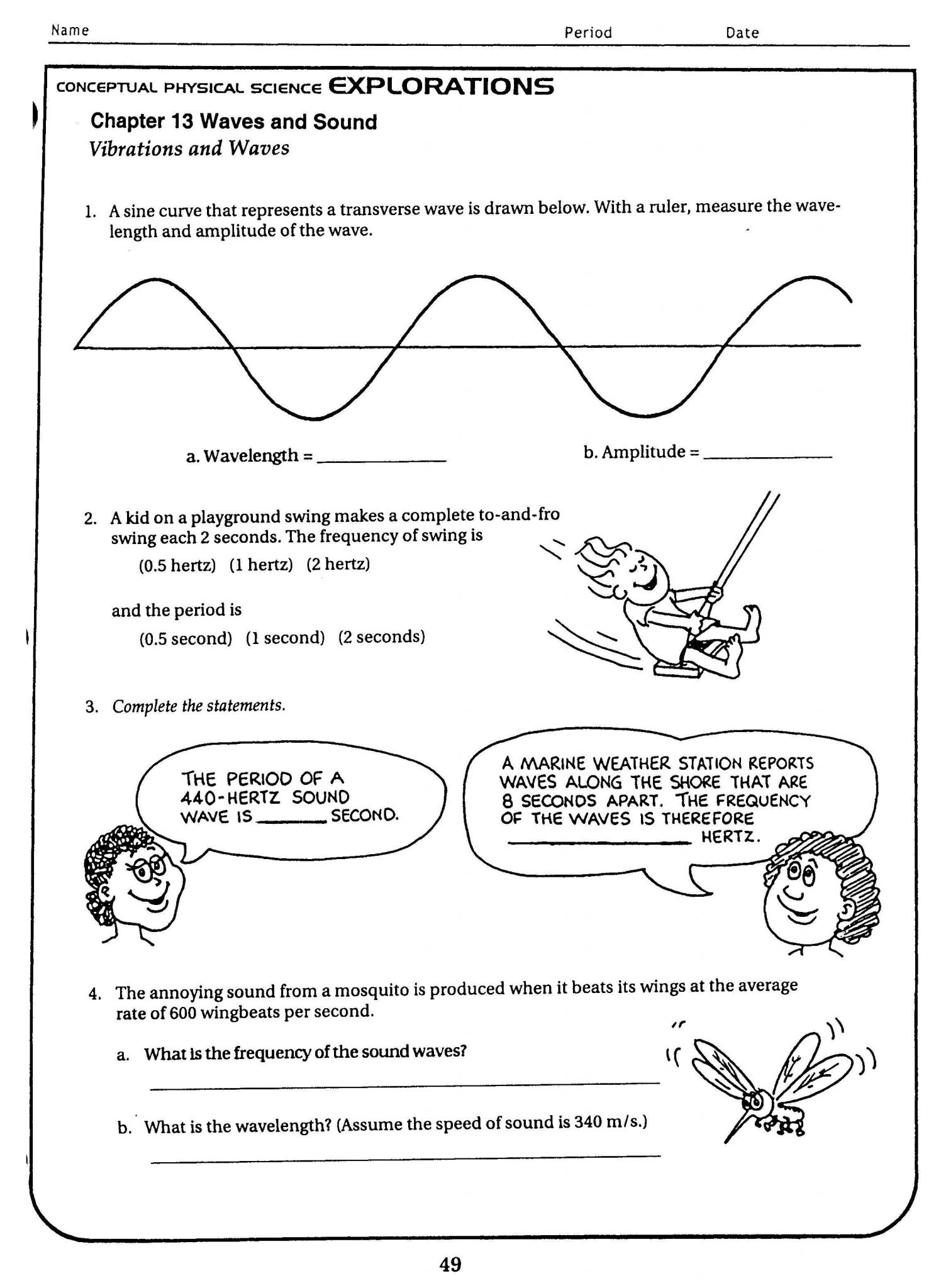 Waves Worksheet Answer Key Physics Also Wave Review Worksheet Answers Image Collections Worksheet for Kids