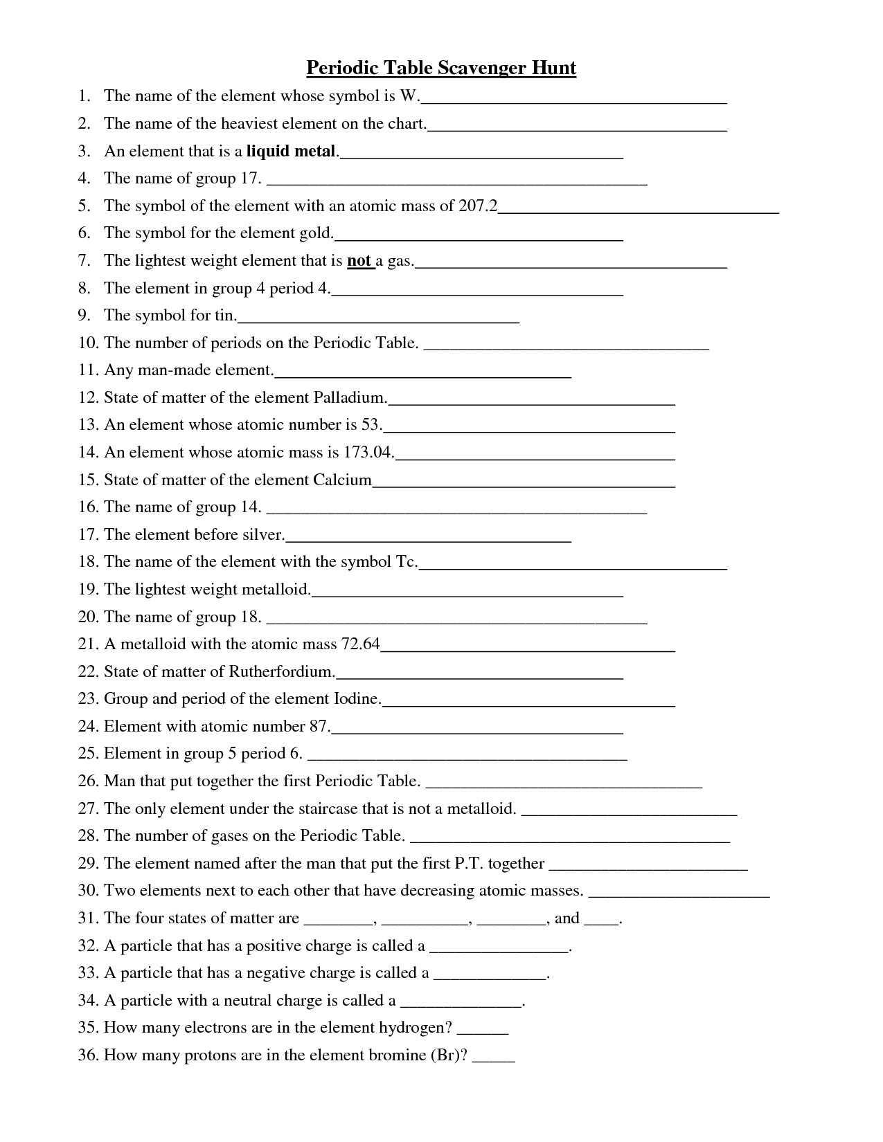 Waves Worksheet Answer Key Physics or Periodic Table Scavenger Hunt Worksheet Answers Kidz Activities