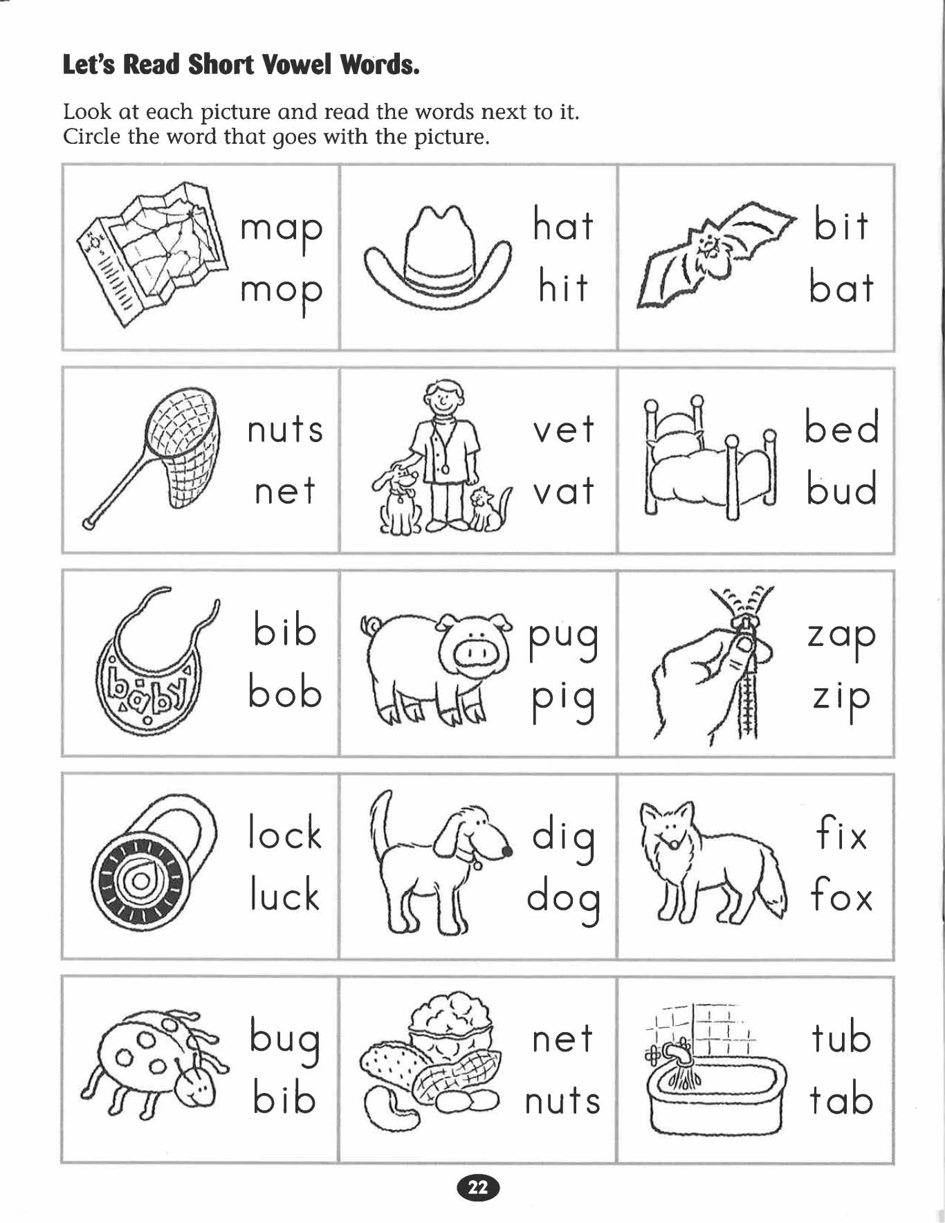 Word Family Worksheets Pdf together with Short I Worksheetsor Kindergarten Lets Read Vowel Words Worksheet