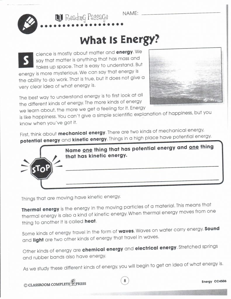Work Power Energy Worksheet