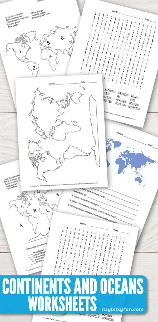 Worksheets for Kids with Autism Also Continents and Oceans for Kids Worksheets